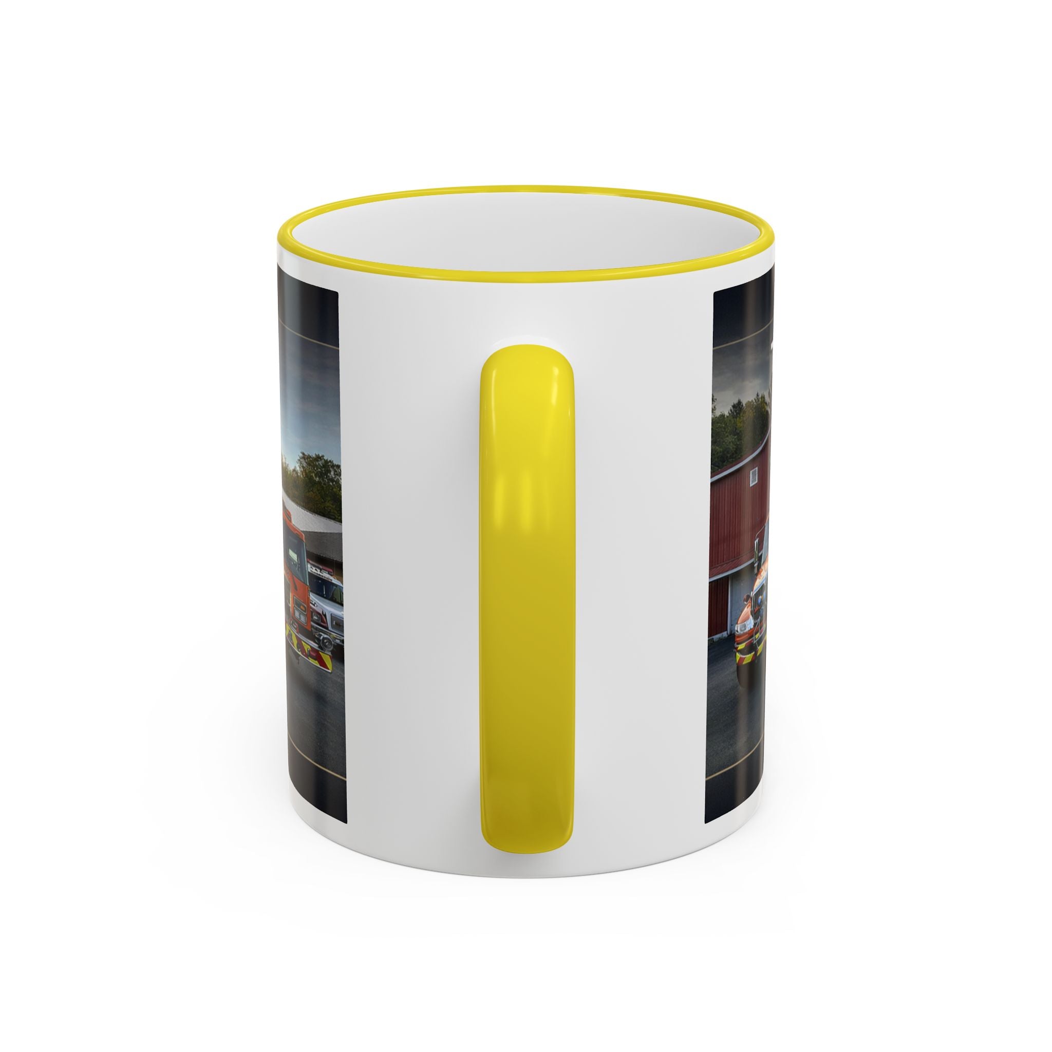 Fire Truck Photo Accent Rim Mug: "Cecil Odell Music" Volunteer Fire Department Tribute (11oz/15oz)