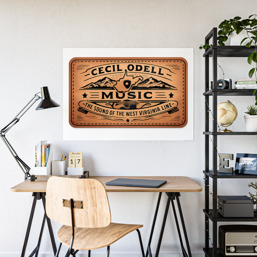 Cecil Odell Music Vintage Copper Logo Gloss Poster