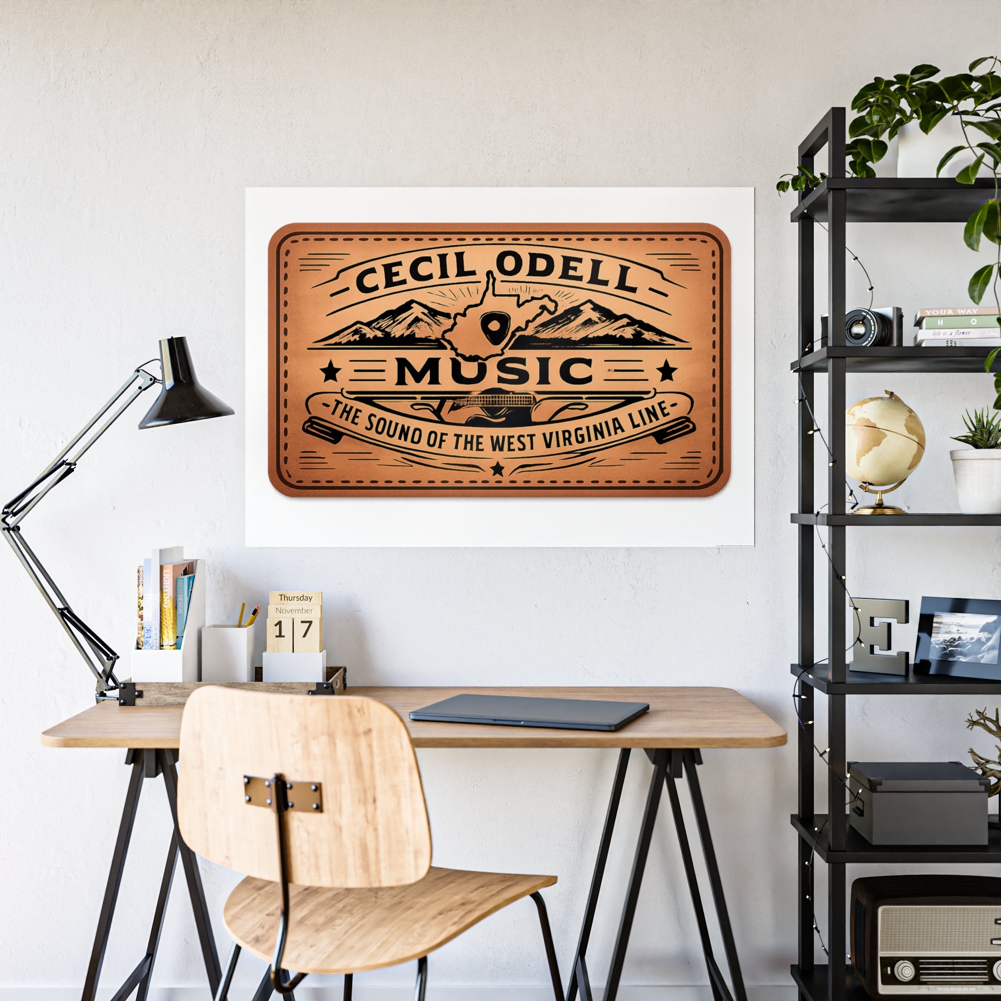 Cecil Odell Music Vintage Copper Logo Gloss Poster