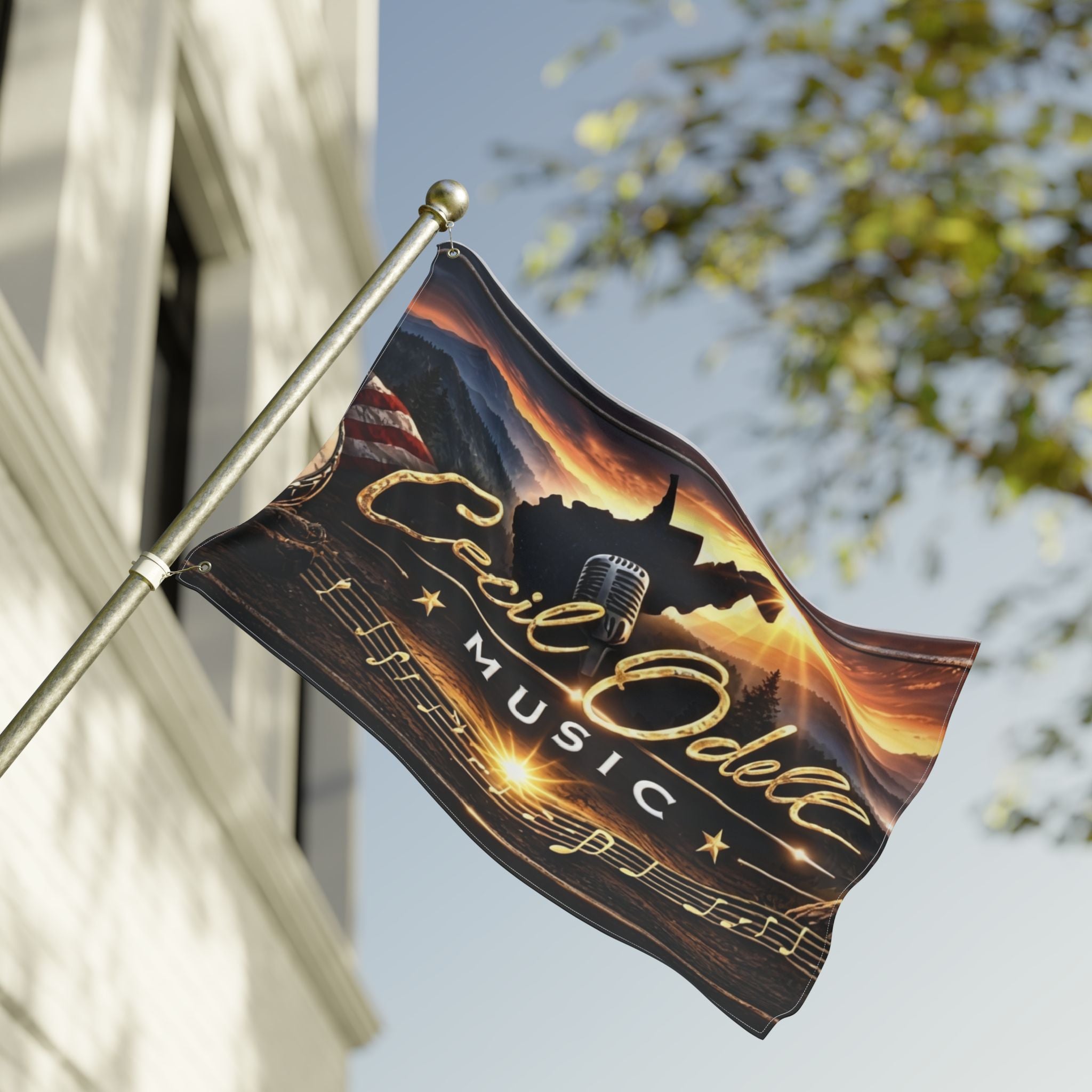 Cecil Odell Music Double-Sided Decorative Flag