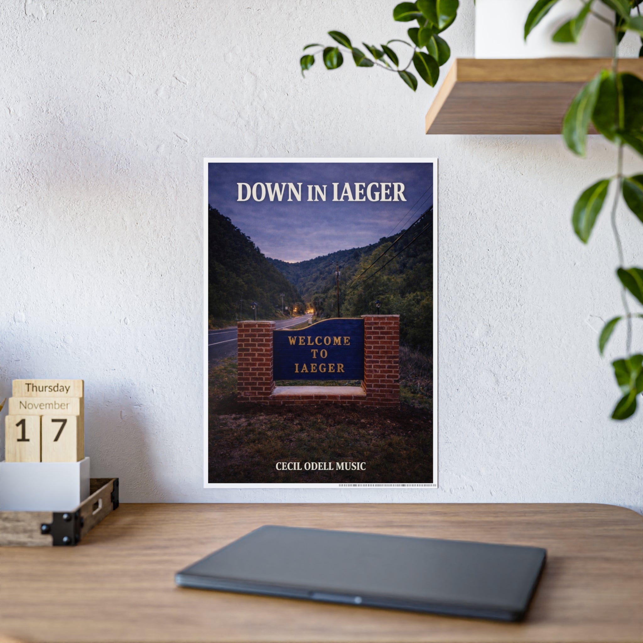 Poster: “Down in Iaeger” Scenic Welcome Sign Music Art Print