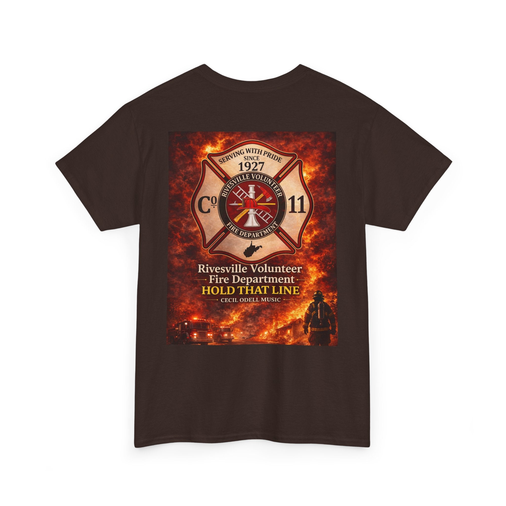 Firefighter T-Shirt: Rivesville Volunteer Fire Department “Hold That Line” Tribute Tee