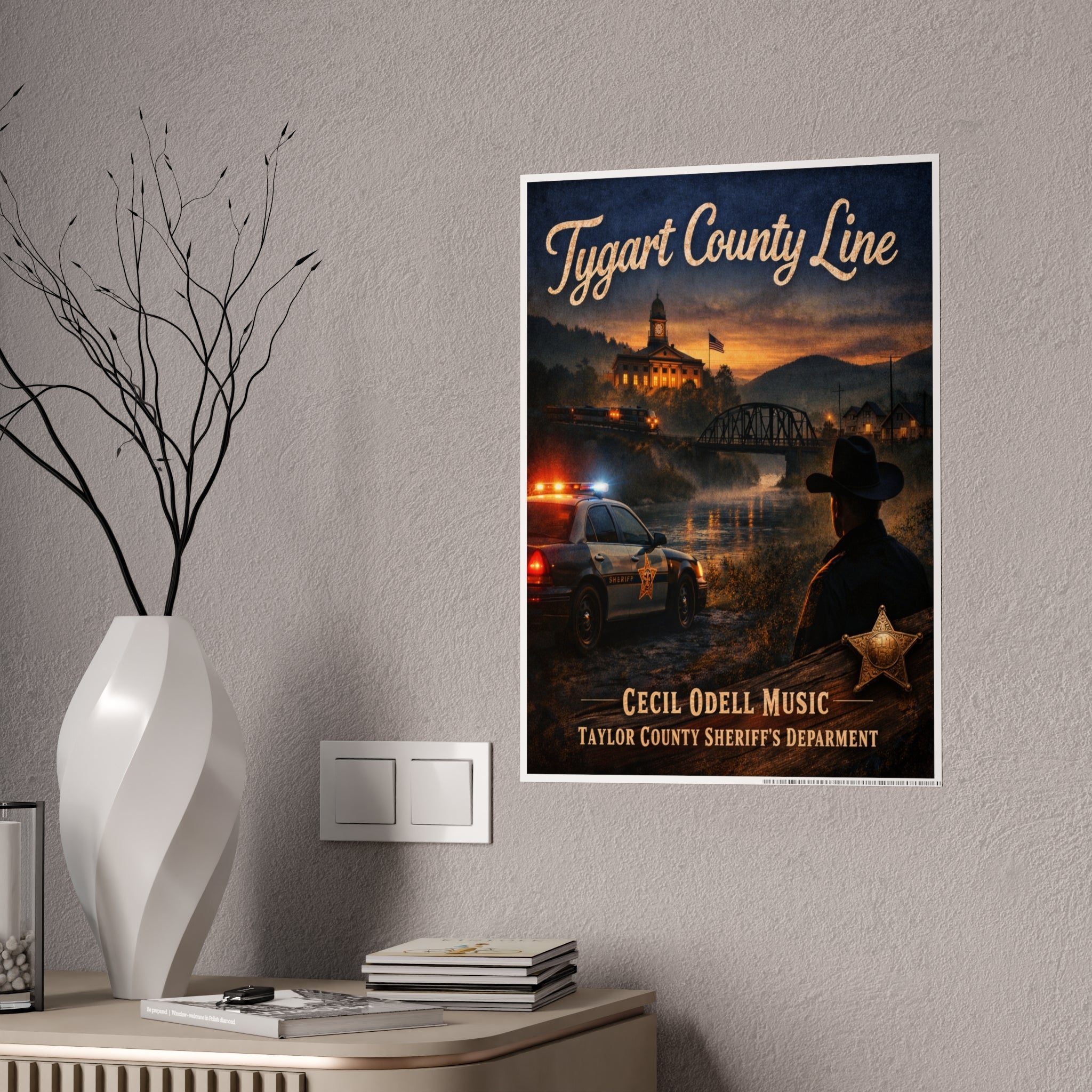 Gloss Poster - Tygart County Line Vintage Sheriff Music Print