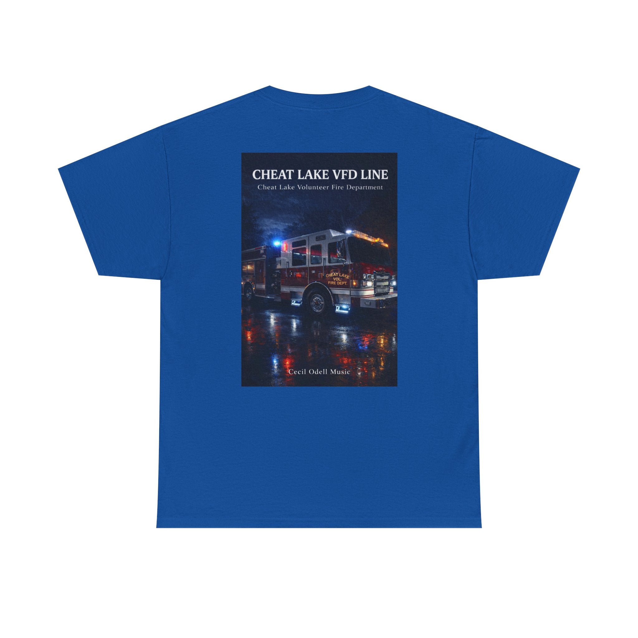 Firetruck Photo Tee: Cheat Lake VFD Line Volunteer Firefighter Shirt