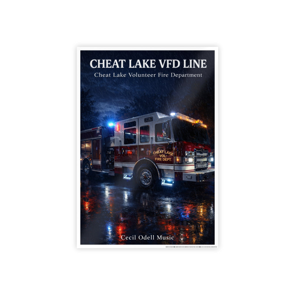 Cheat Lake VFD Line Poster: Volunteer Fire Department Gloss Print