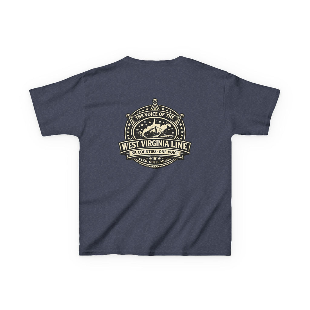 West Virginia Line Kids T‑Shirt: 'The Voice of the West Virginia Line' Vintage Emblem