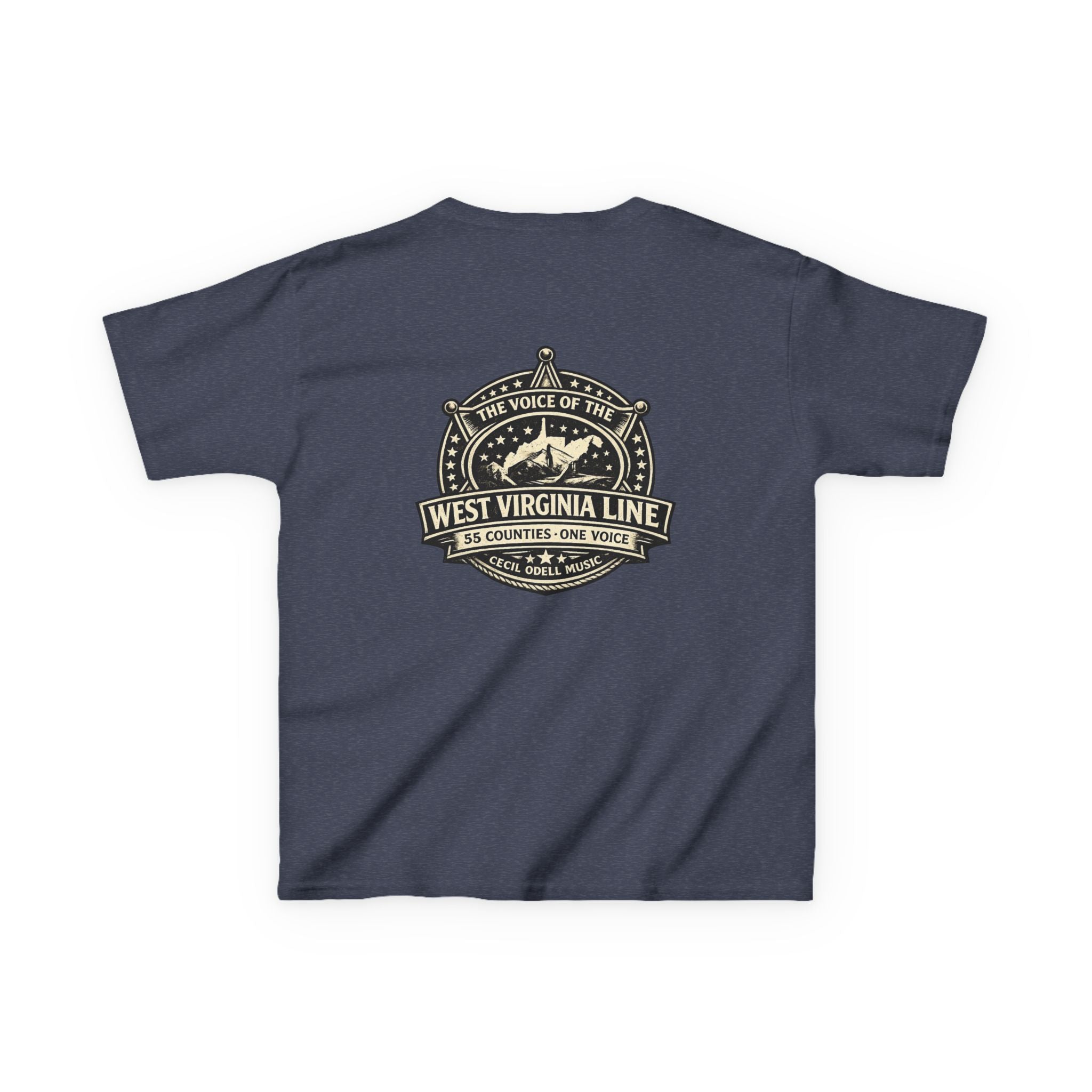 West Virginia Line Kids T‑Shirt: 'The Voice of the West Virginia Line' Vintage Emblem