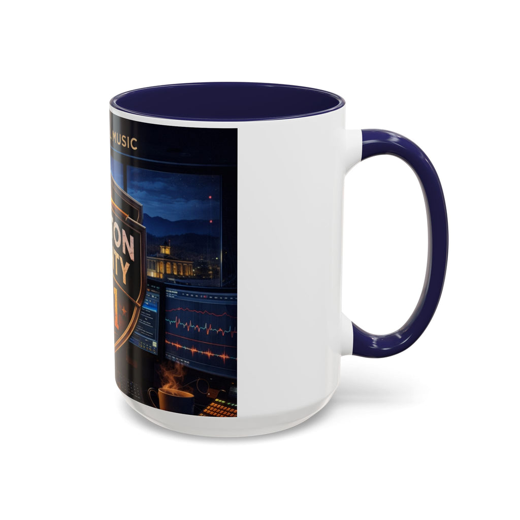 Preston County 911 Coffee Mug: Emergency Dispatch Badge Accent Mug
