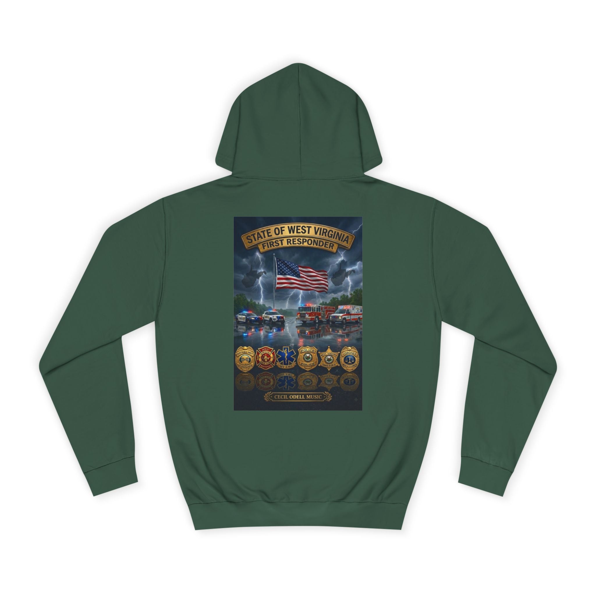 West Virginia Line Badge Hoodie: State & First Responder Tribute