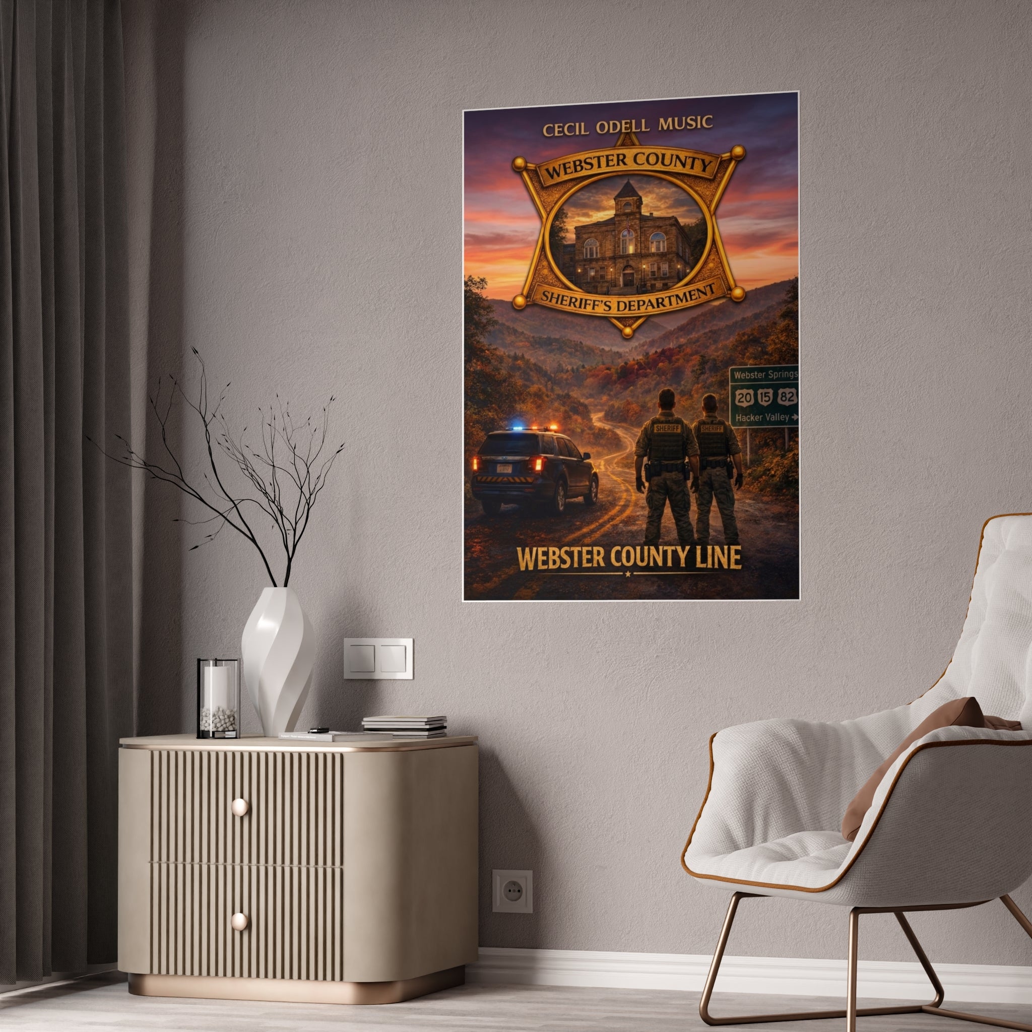 Sheriff Badge Poster: Webster County Line Gloss Print