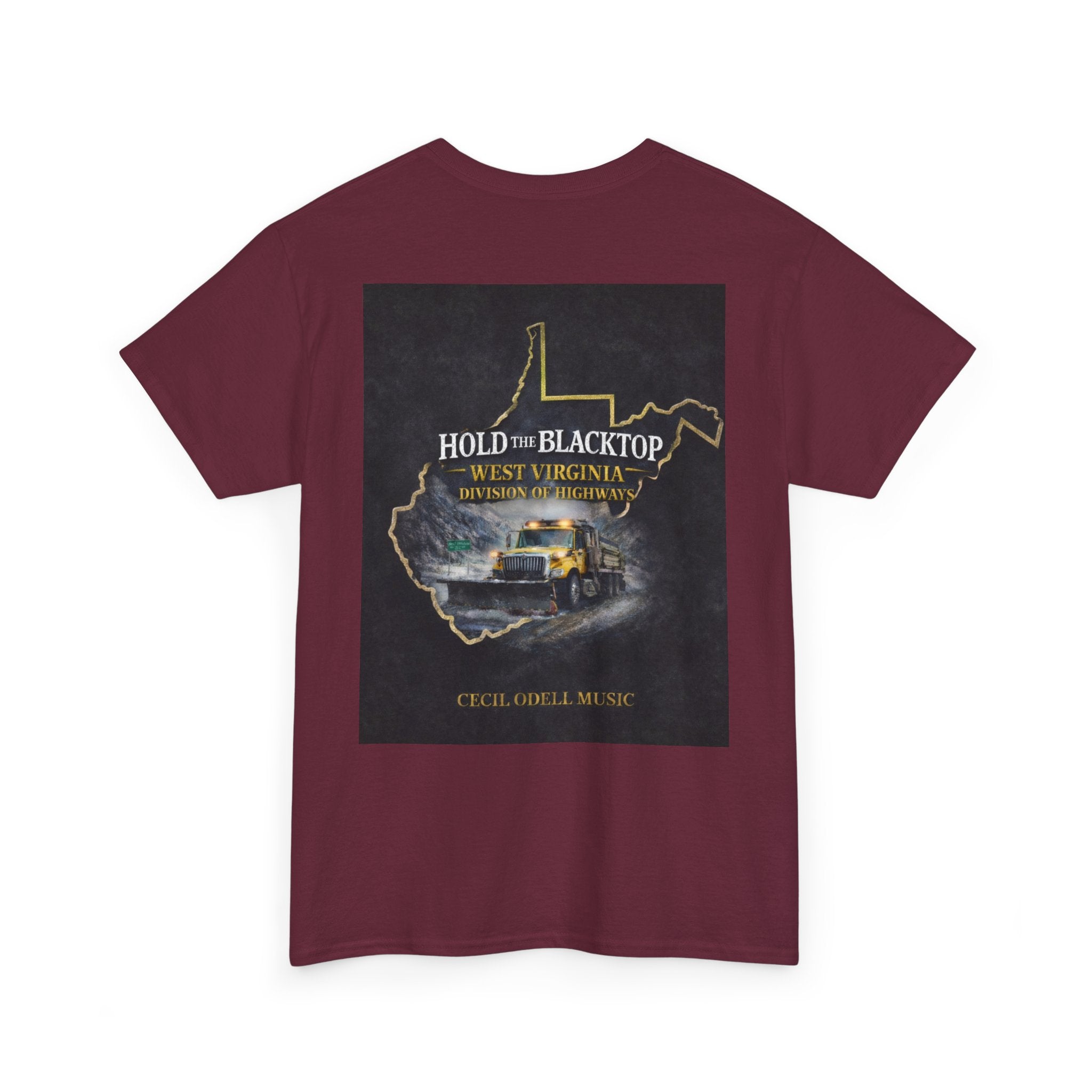 West Virginia 'Hold the Blacktop' Graphic Tee: Vintage Truck State Outline Music Shirt