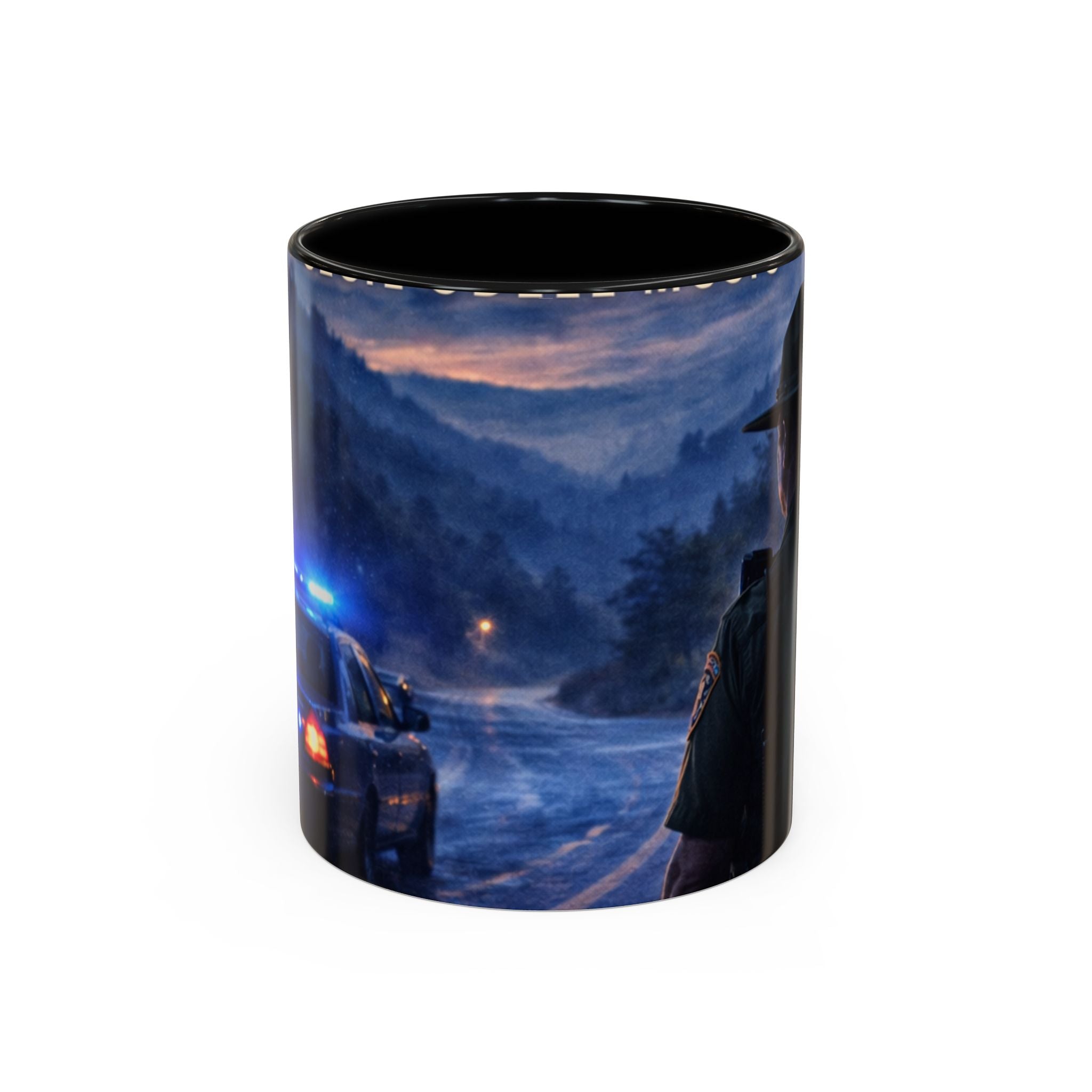 Trooper Night Patrol Coffee Mug: Rustic Western Lawman Scene (11/15oz)