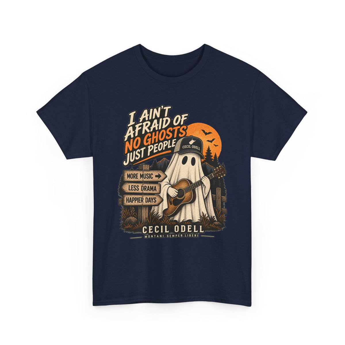 I Ain't Afraid of No Ghosts, Just People Halloween Tee | Cecil Odell