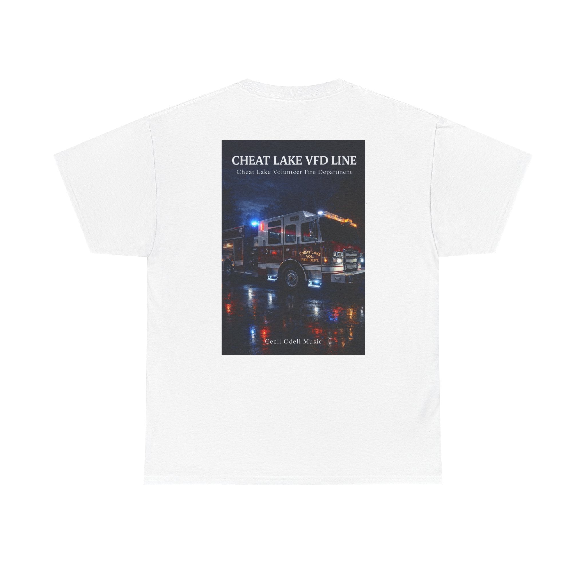 Firetruck Photo Tee: Cheat Lake VFD Line Volunteer Firefighter Shirt