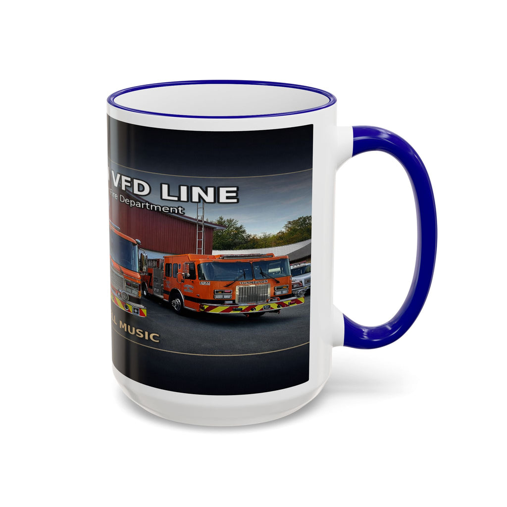 Fire Truck Photo Accent Rim Mug: "Cecil Odell Music" Volunteer Fire Department Tribute (11oz/15oz)