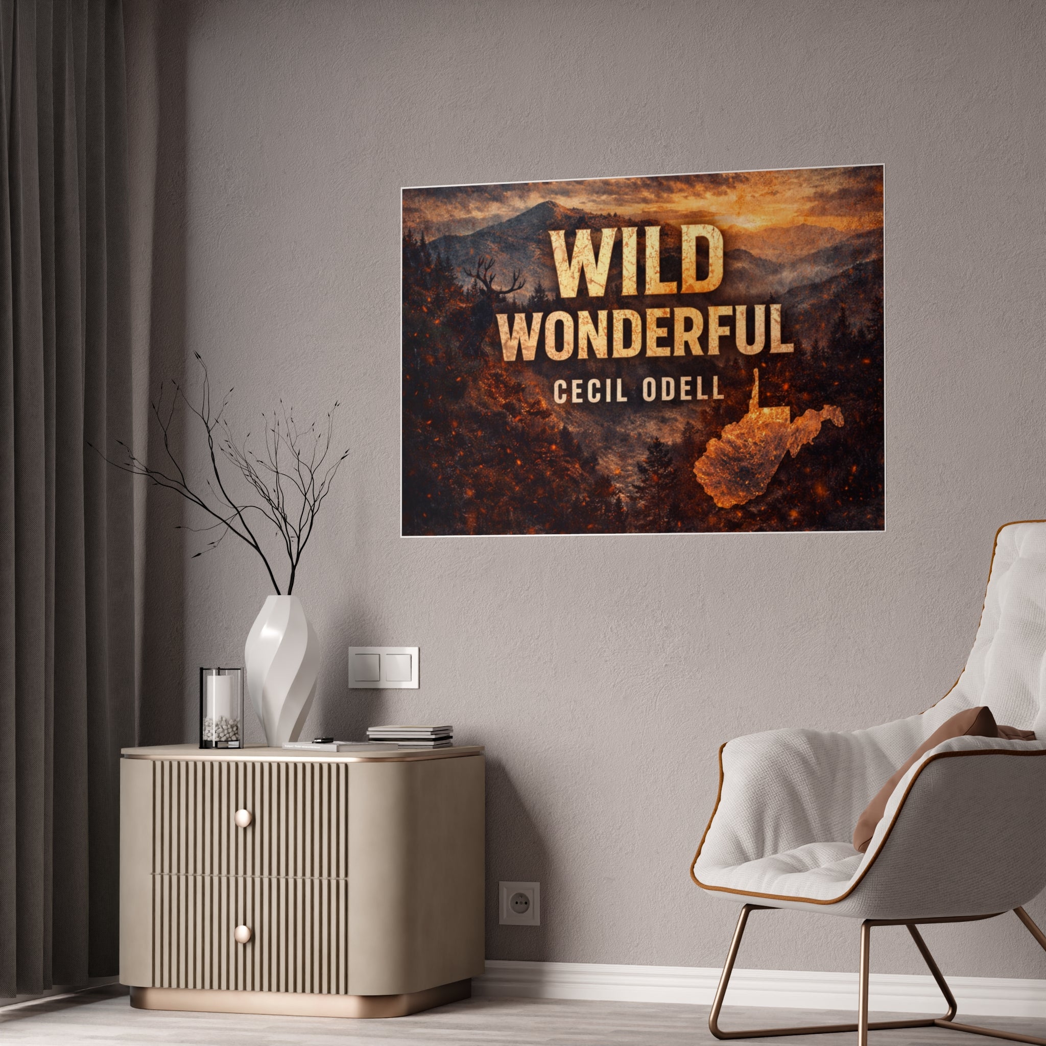 Wild Wonderful West Virginia Gloss Poster: Rustic Scenic Wall Art with 'WILD WONDERFUL' Text