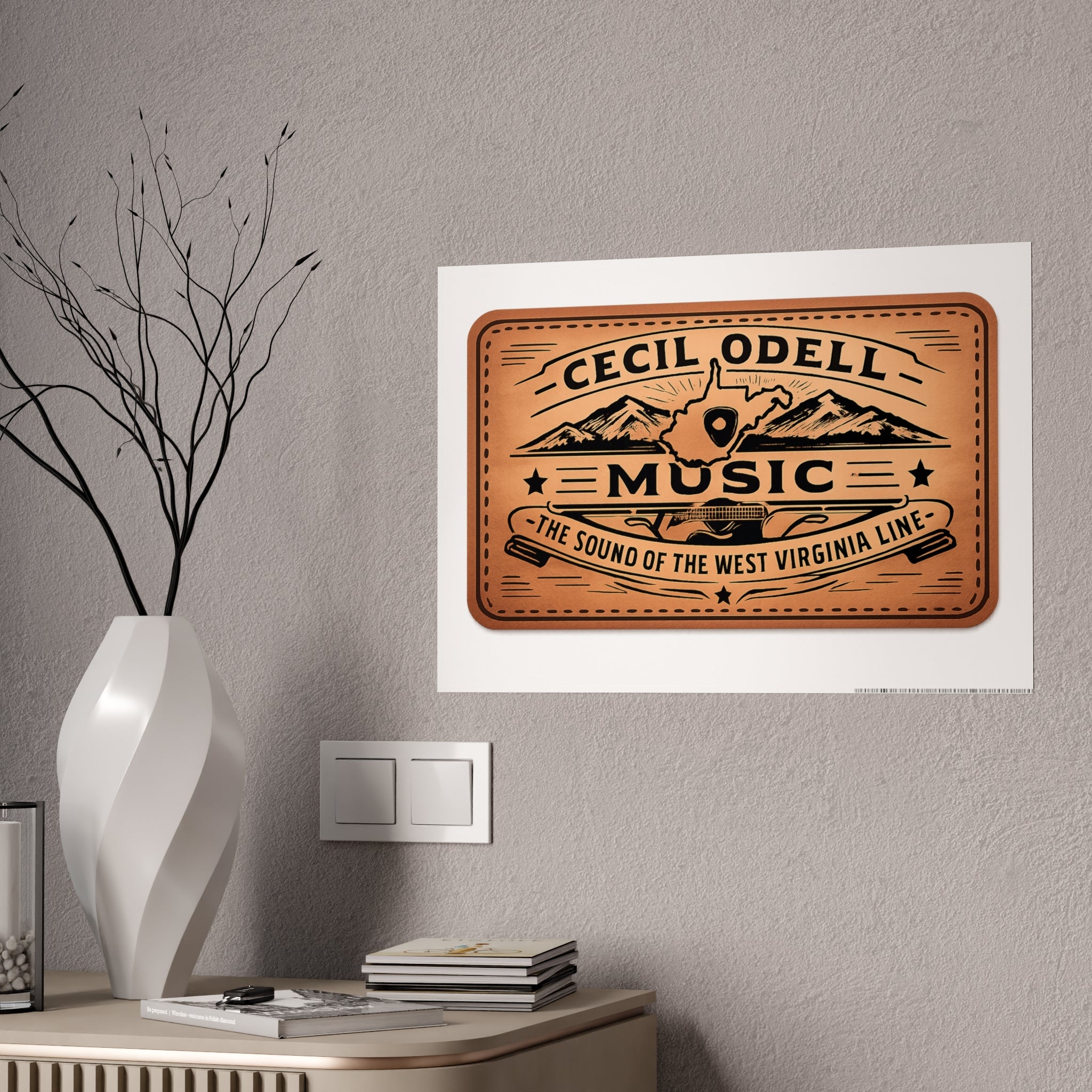 Cecil Odell Music Vintage Copper Logo Gloss Poster