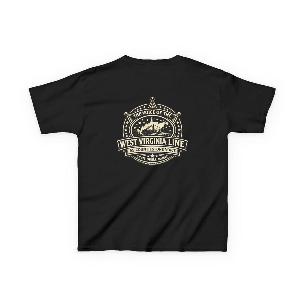 West Virginia Line Kids T‑Shirt: 'The Voice of the West Virginia Line' Vintage Emblem