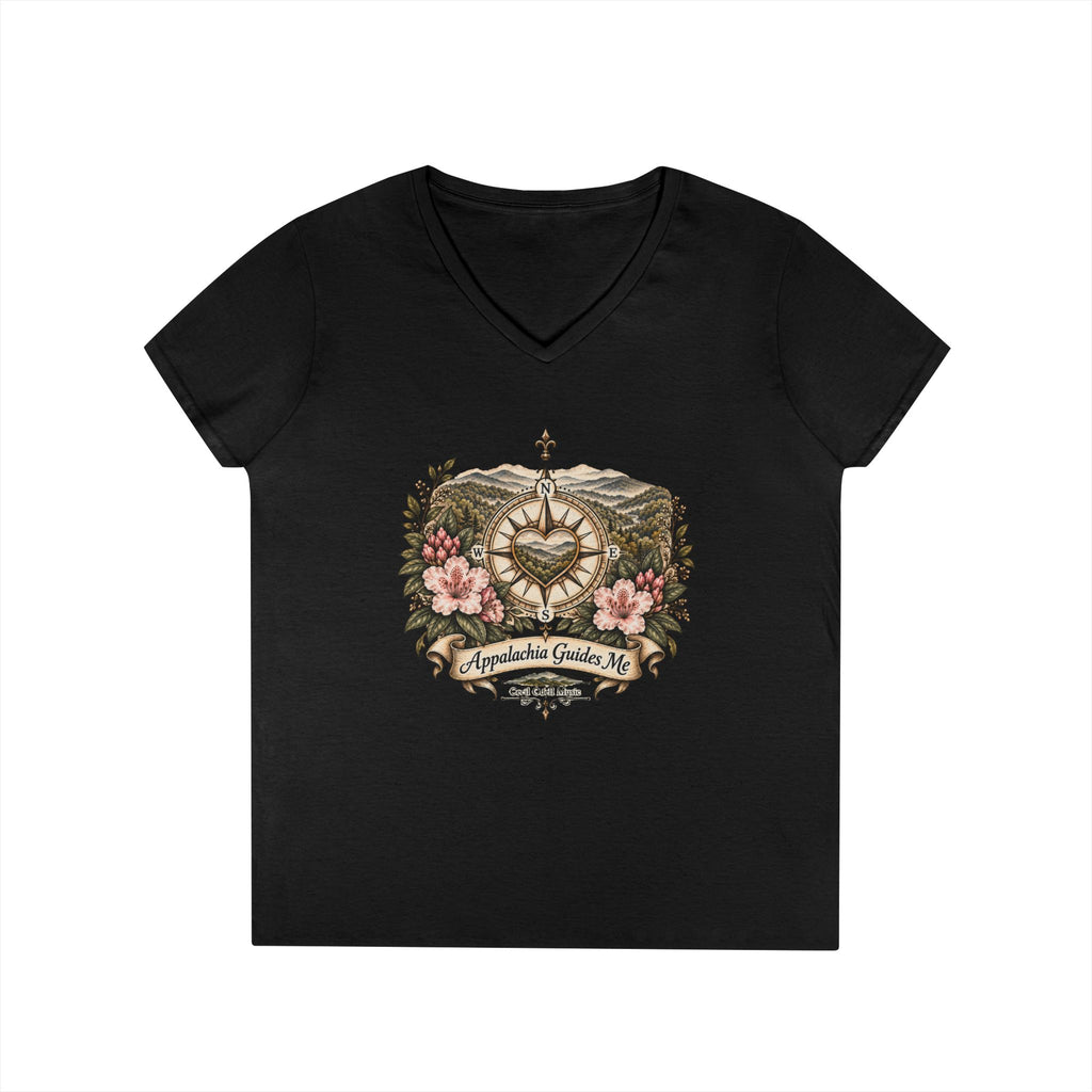 Appalachian Guide Floral Compass V-Neck Tee