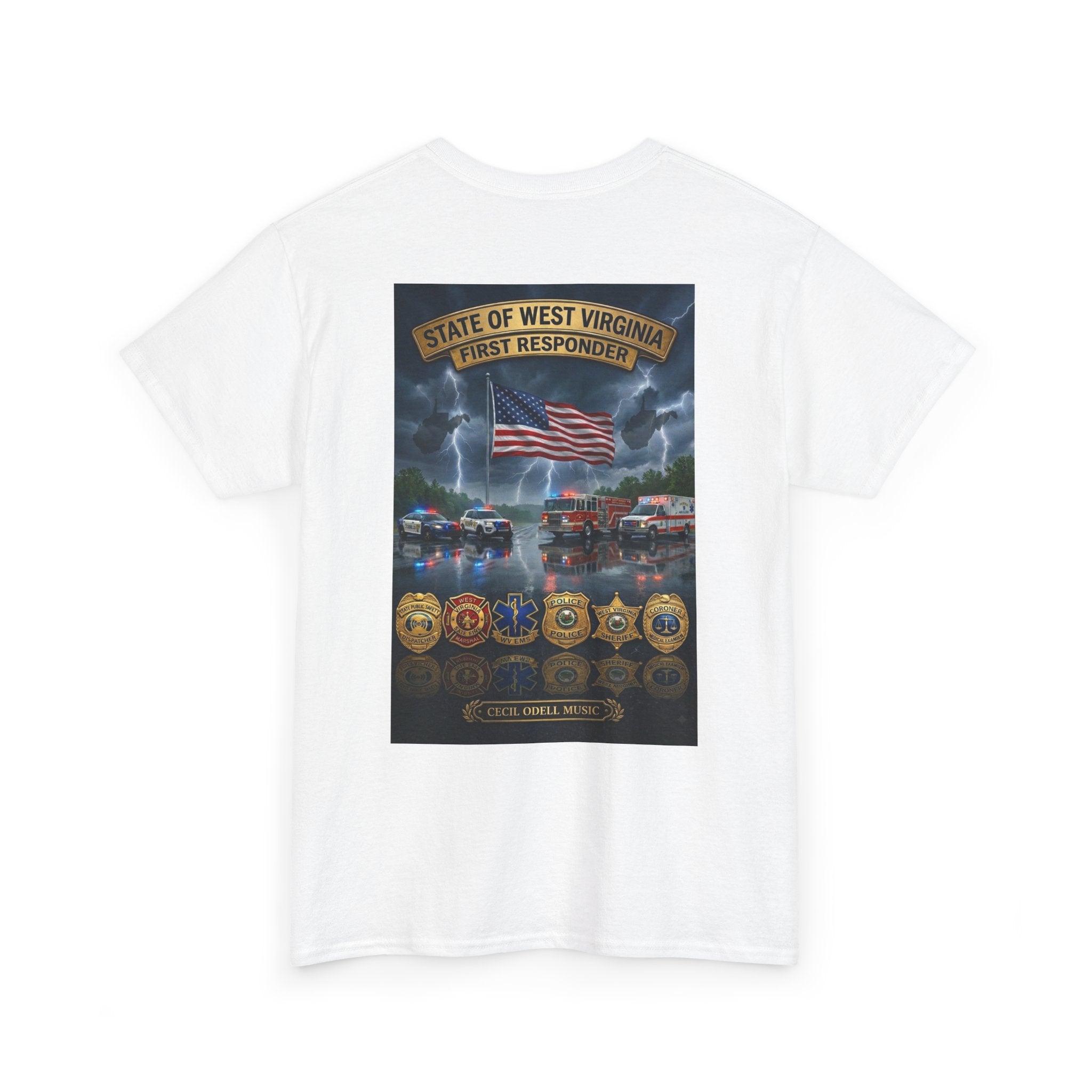 First Responder Tribute T-Shirt: State of West Virginia Police, Fire & EMS Memorial Tee
