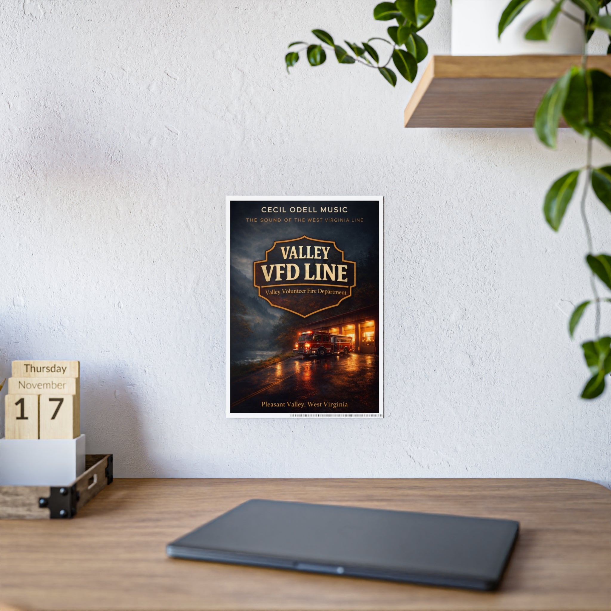 Valley VFD Line Gloss Poster: Valley Volunteer Fire Department Print (Pleasant Valley, West Virginia)