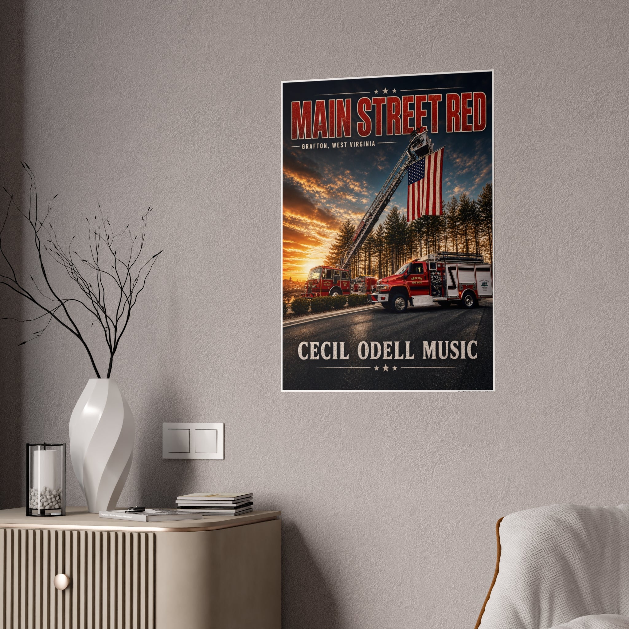 Main Street Red, Grafton VFD Poster