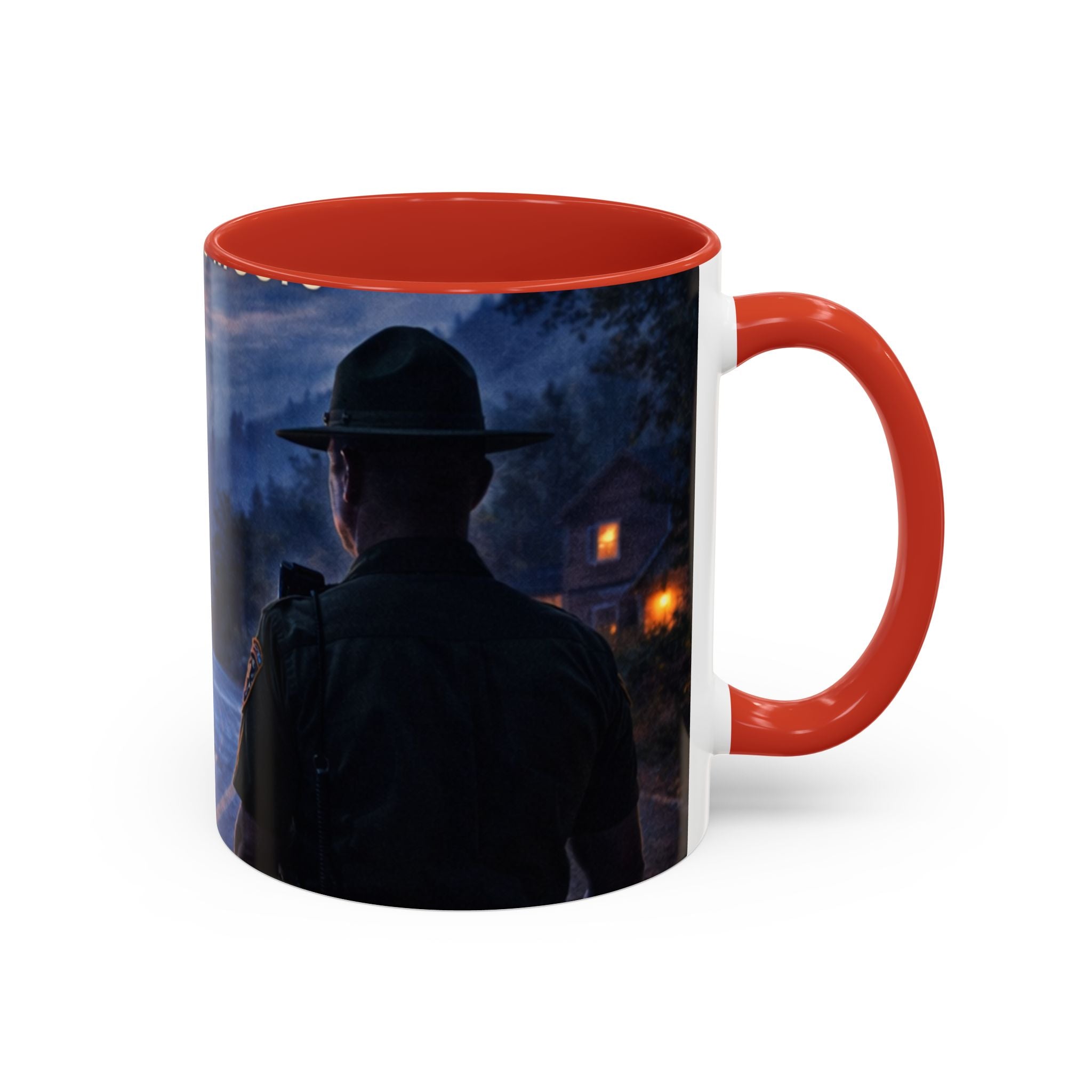 Trooper Night Patrol Coffee Mug: Rustic Western Lawman Scene (11/15oz)
