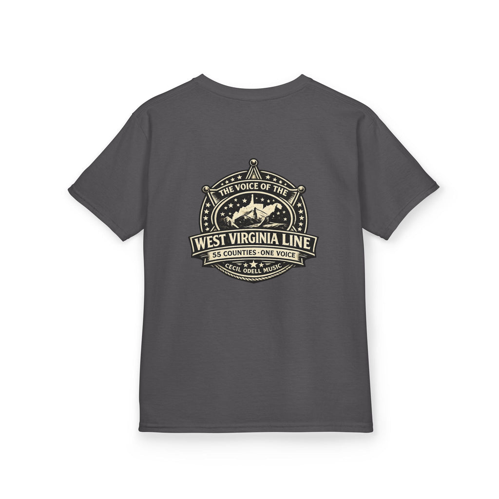 West Virginia Line Kids T‑Shirt: 'The Voice of the West Virginia Line' Vintage Emblem