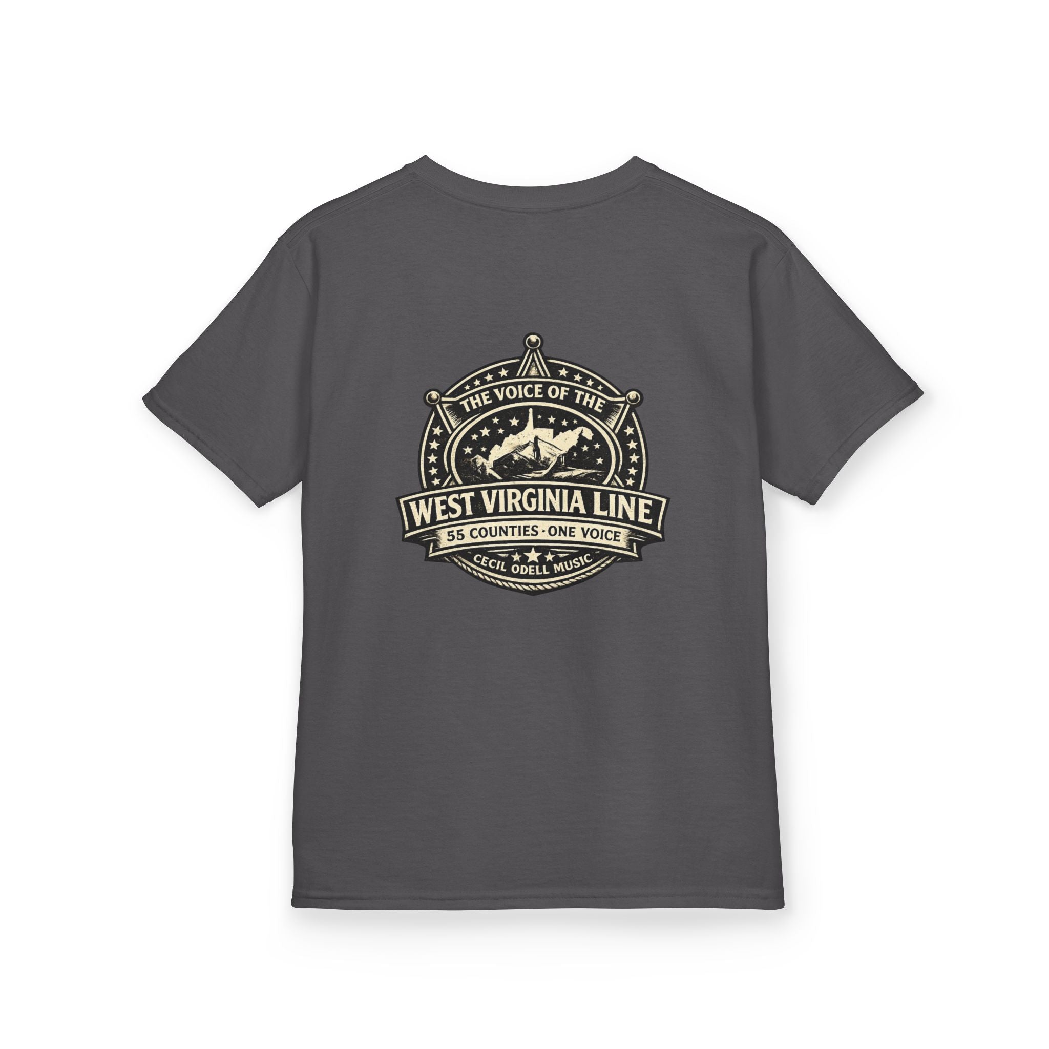 West Virginia Line Kids T‑Shirt: 'The Voice of the West Virginia Line' Vintage Emblem