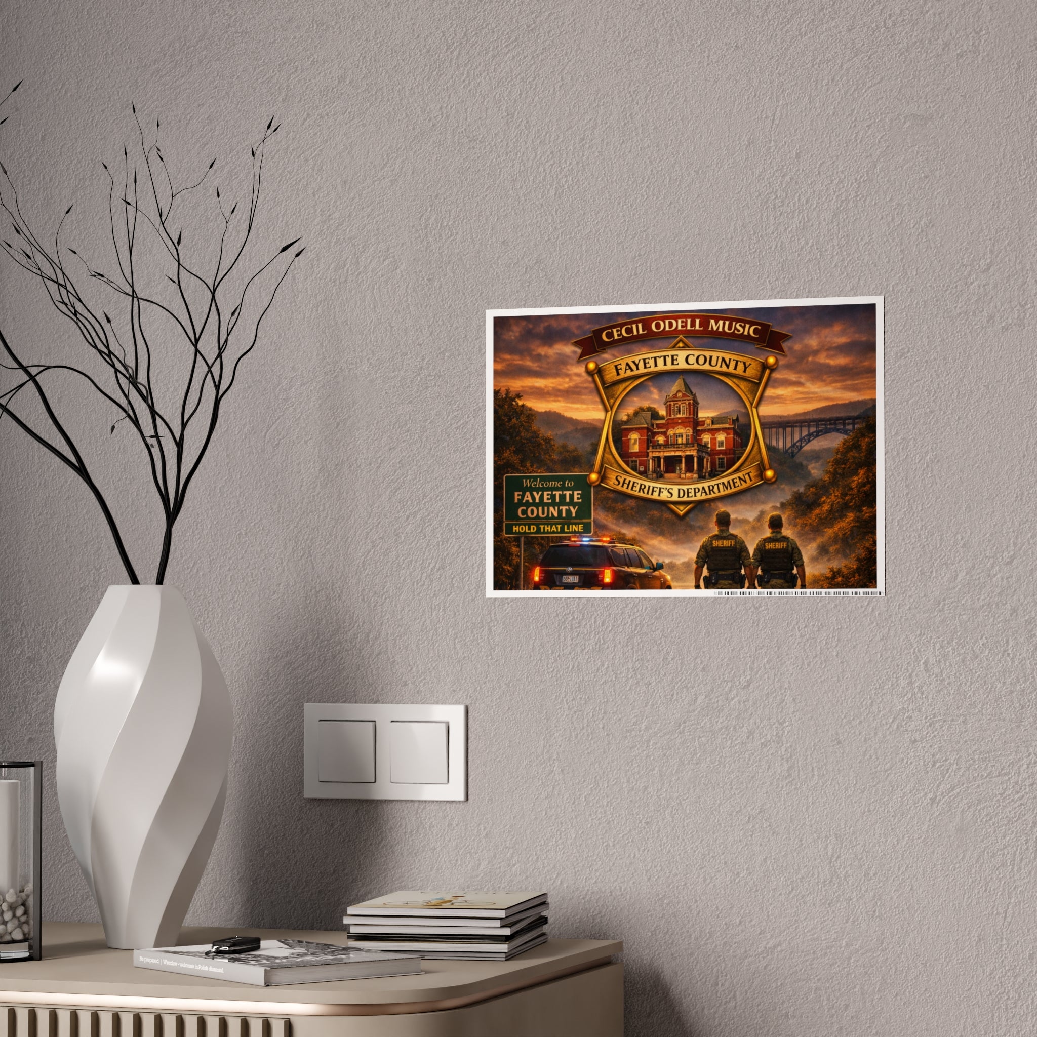 Fayette County Sheriff Badge Poster: 'Cecil Odell Music' Gloss Print