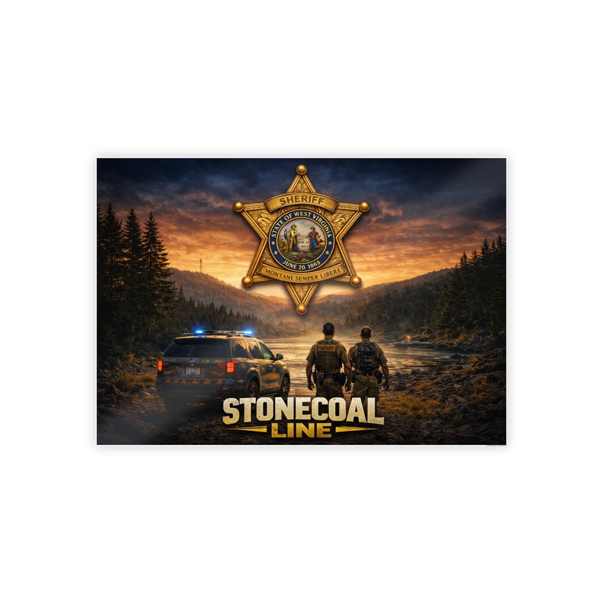 Stonecoal Line Sheriff Badge Gloss Poster