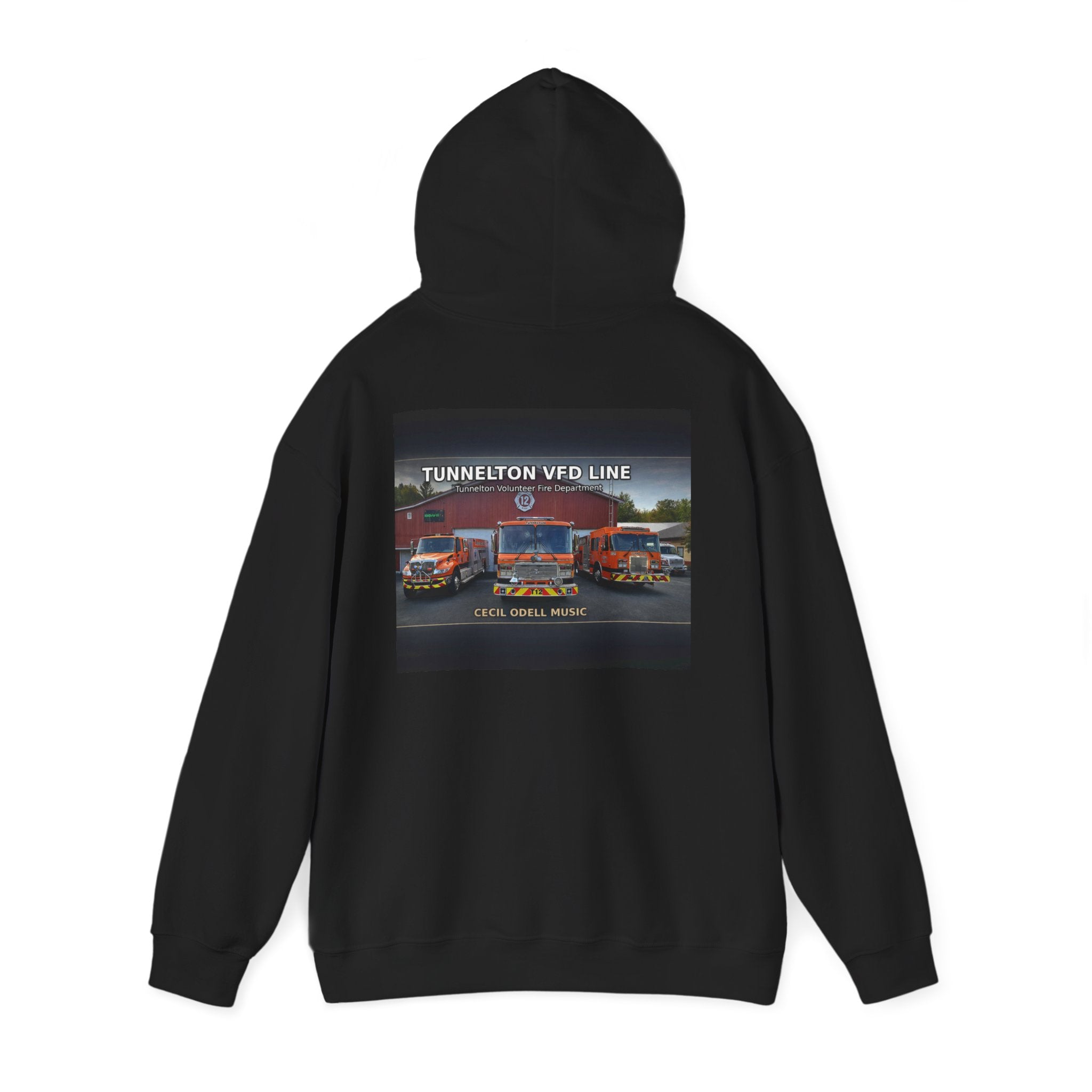 Tunnelton VFD Line Hoodie: Cool Music Firetruck Graphic Pullover
