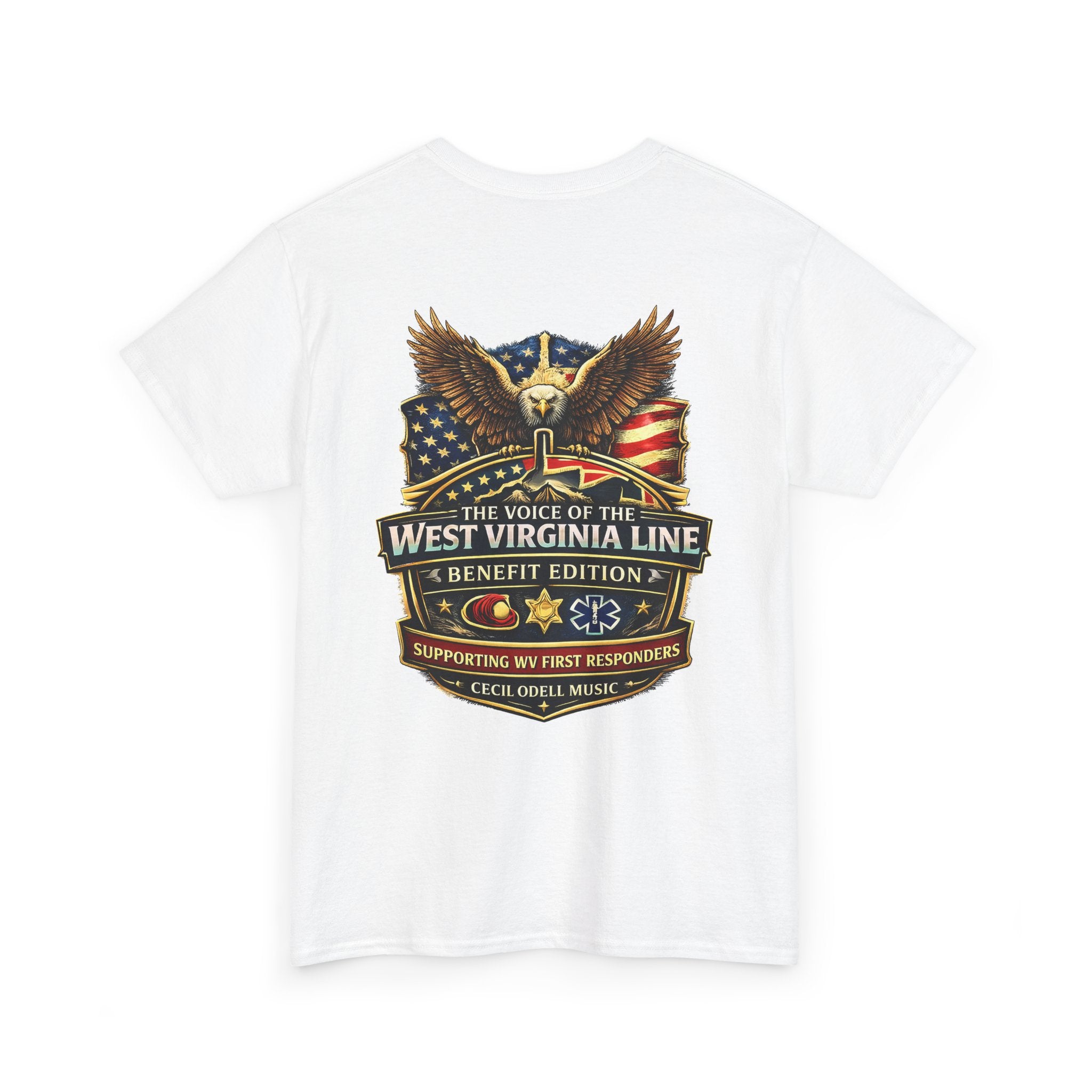 West Virginia Line Benefit Tee: Supporting First Responders (Eagle & Flag)