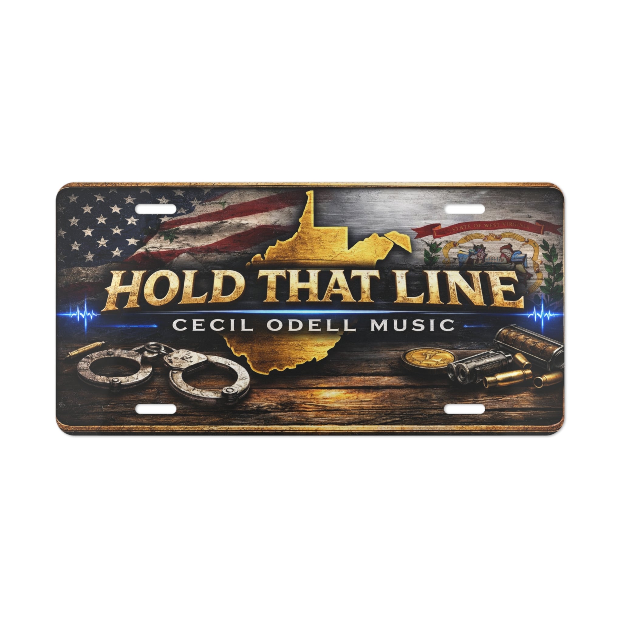 Hold That Line Vanity Plate: Cecil Odell Music West Virginia License Tag