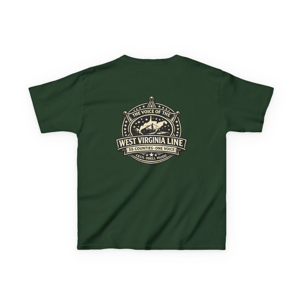West Virginia Line Kids T‑Shirt: 'The Voice of the West Virginia Line' Vintage Emblem