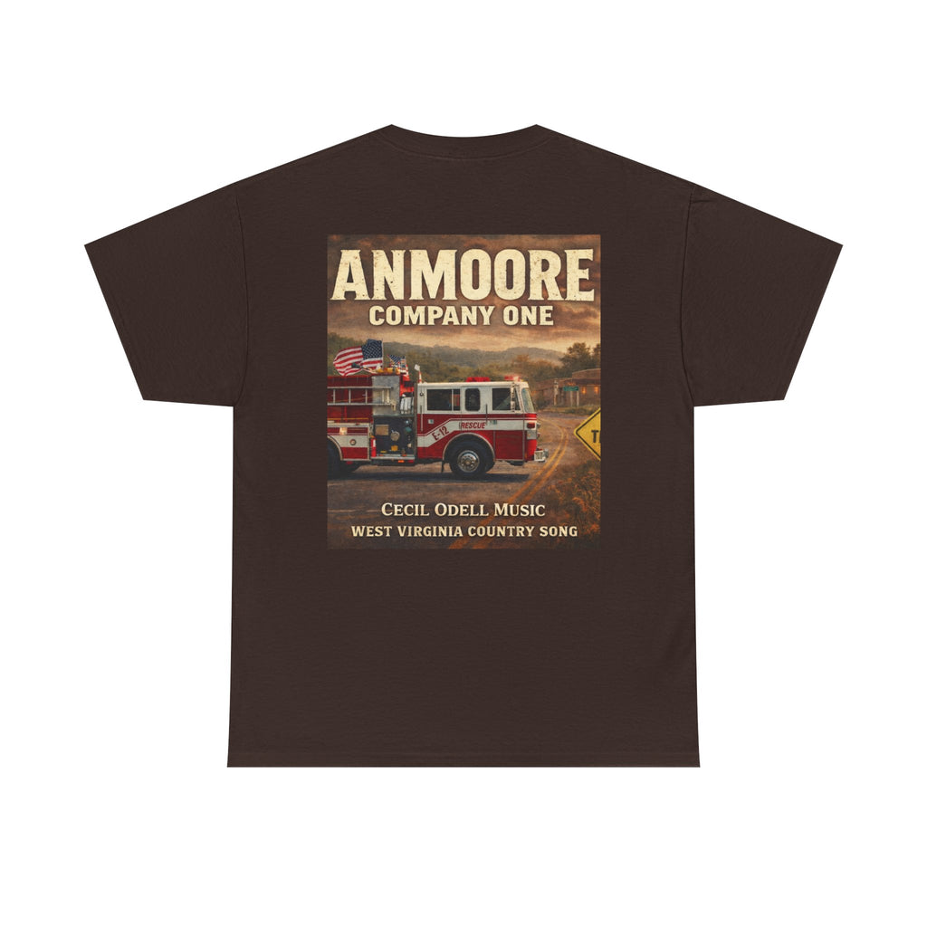 West Virginia Firetruck T-Shirt: Anmoore Company One Vintage Firefighter Tee