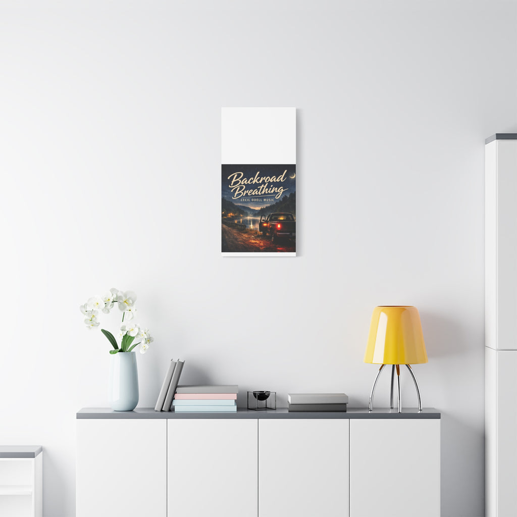 Backroad Breathing Matte Canvas Wall Art: Night Truck Landscape Music Print
