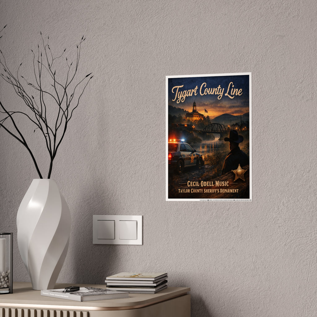 Gloss Poster - Tygart County Line Vintage Sheriff Music Print
