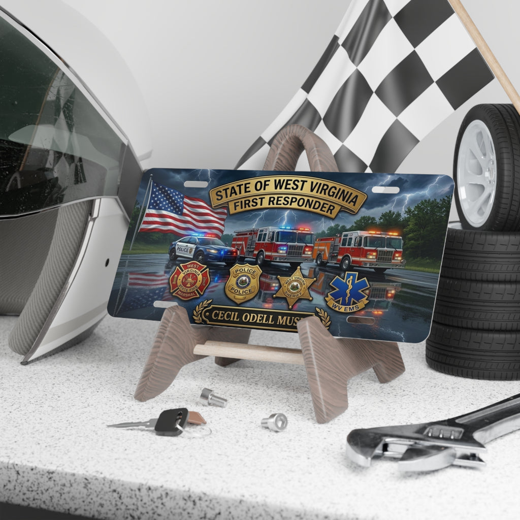 West Virginia First Responder Vanity Plate: Personalized "Cecil Odell Music" Tribute