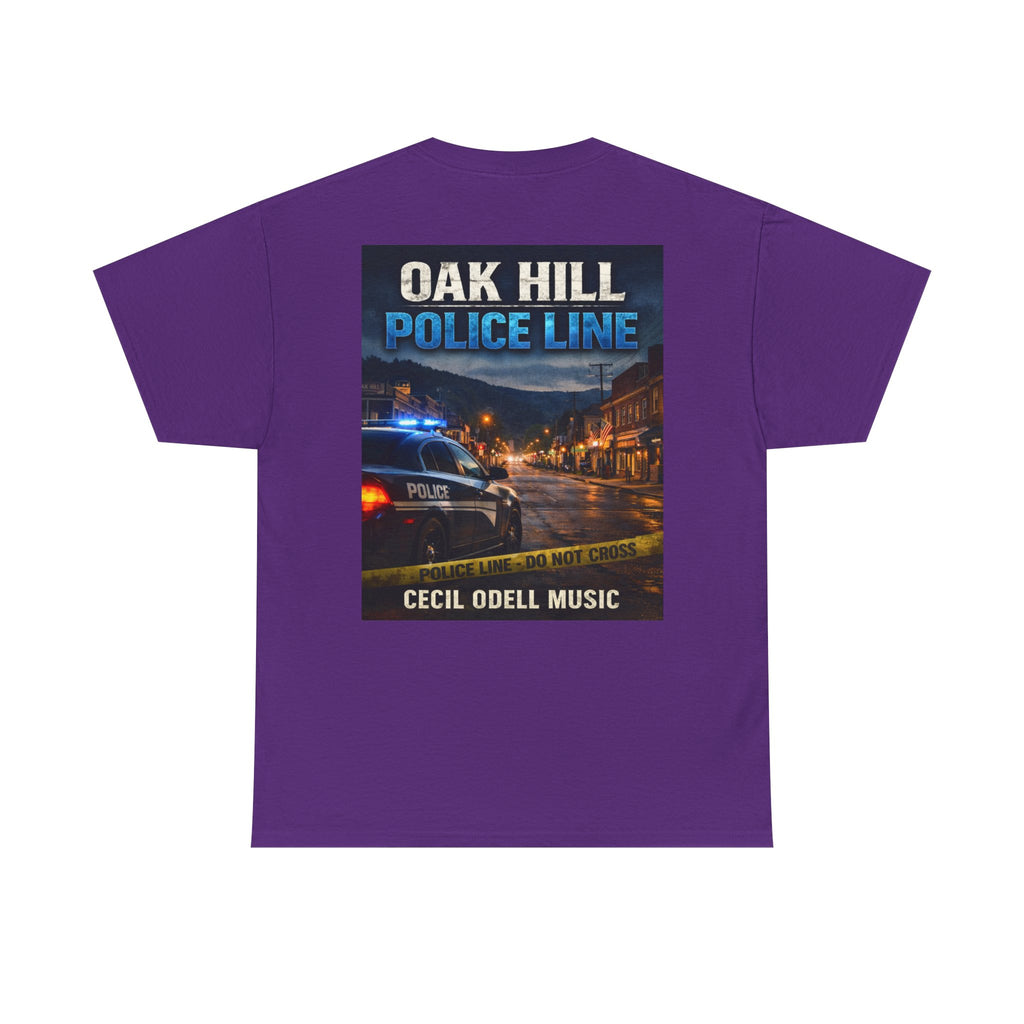 Oak Hill Police Line T-Shirt: 'Oak Hill Police Line' Graphic Tee (Cecil Odell Music)