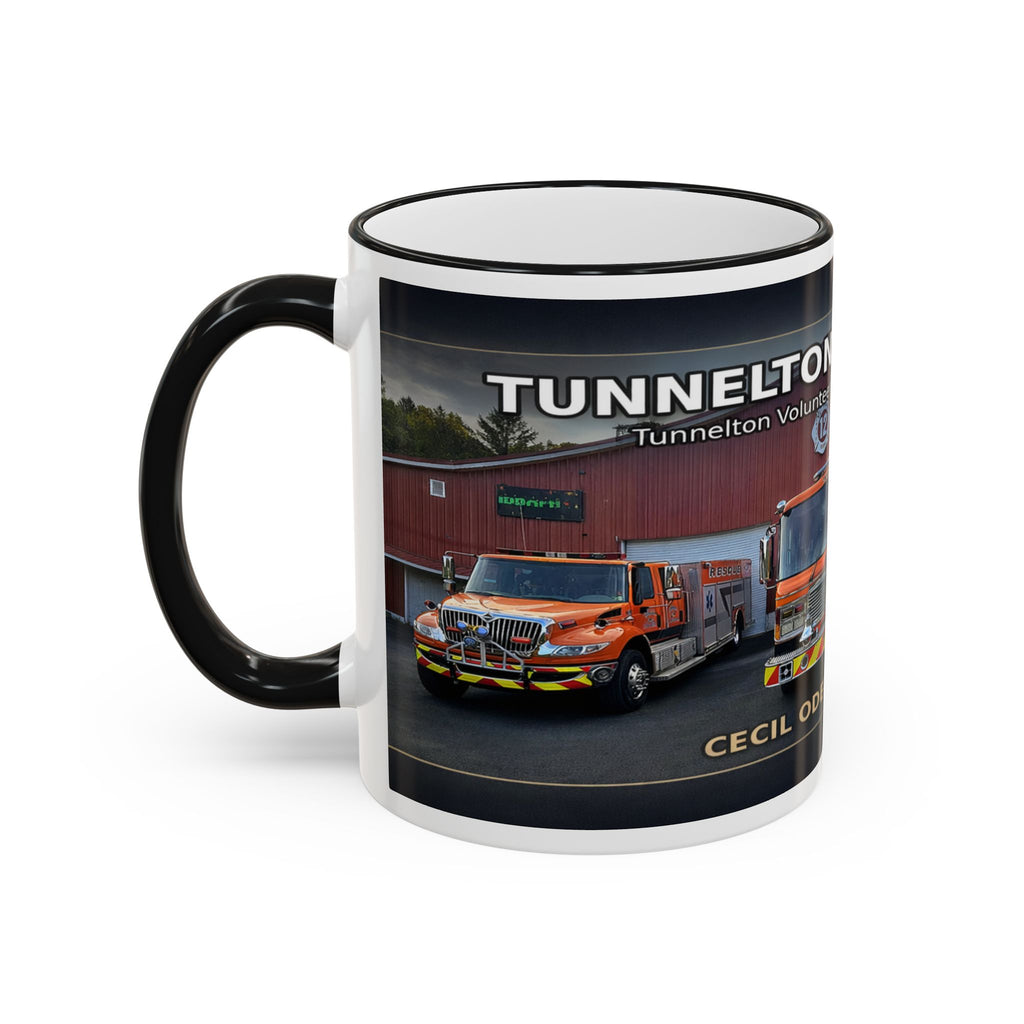 Fire Truck Photo Accent Rim Mug: "Cecil Odell Music" Volunteer Fire Department Tribute (11oz/15oz)