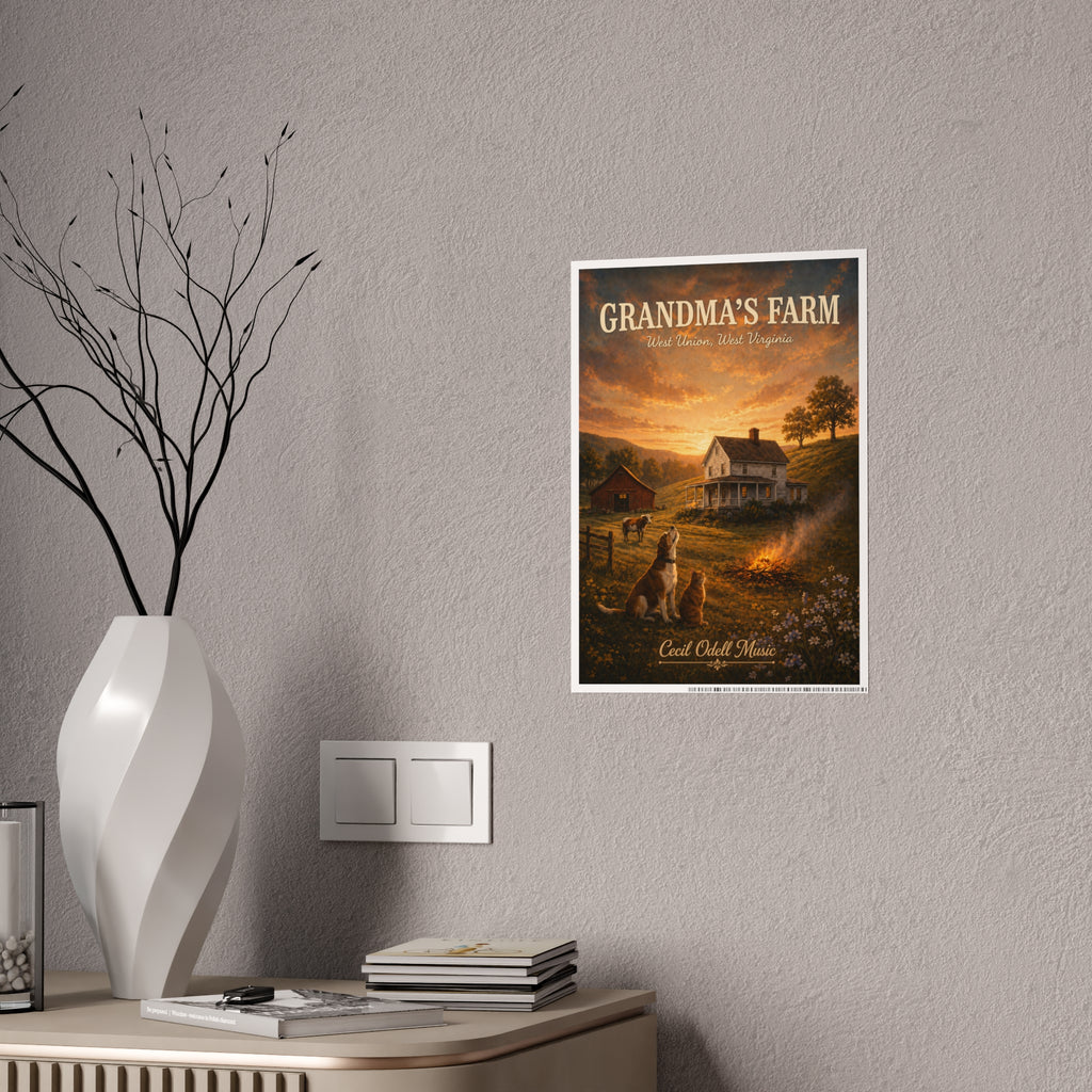 Grandma's Farm Poster Print: West Union West Virginia Rustic Country Wall Art