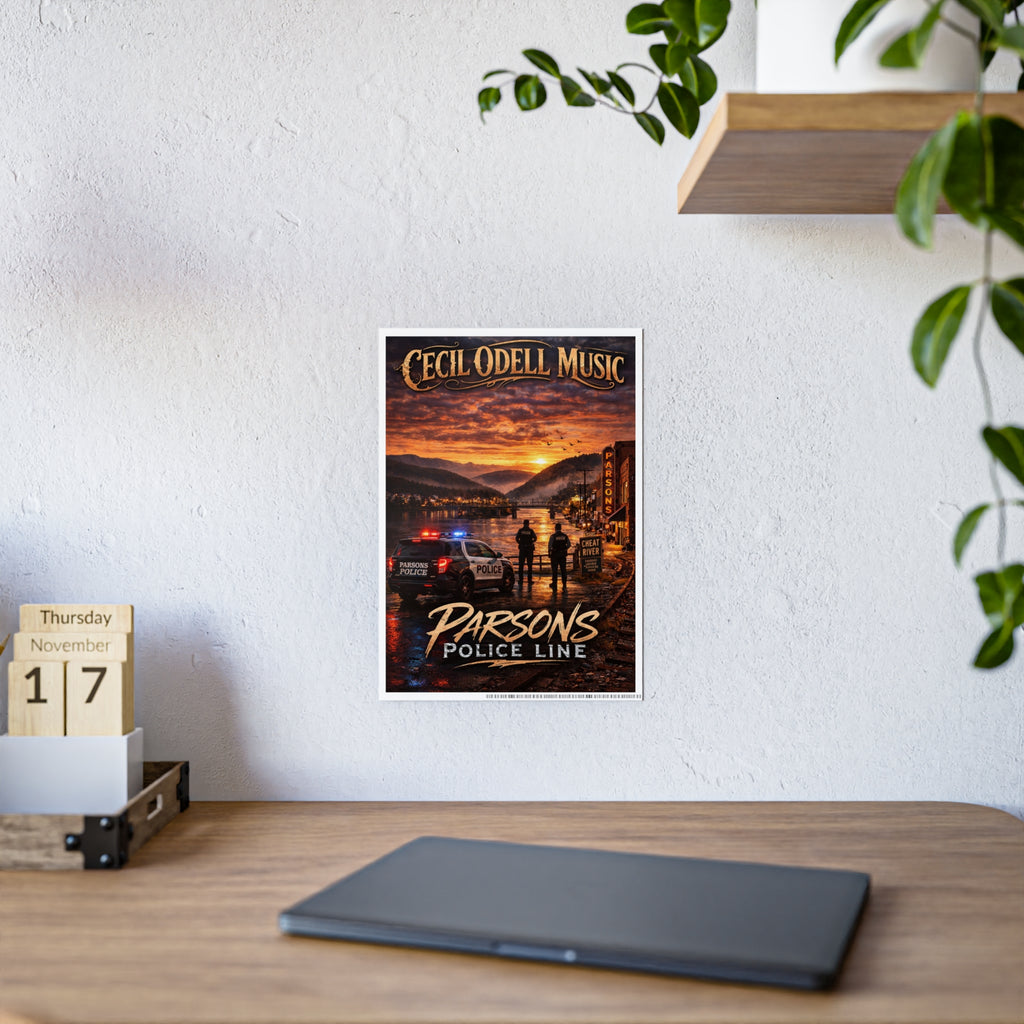 Police Line Poster: "Parsons" Sunset Crime Scene Music Print