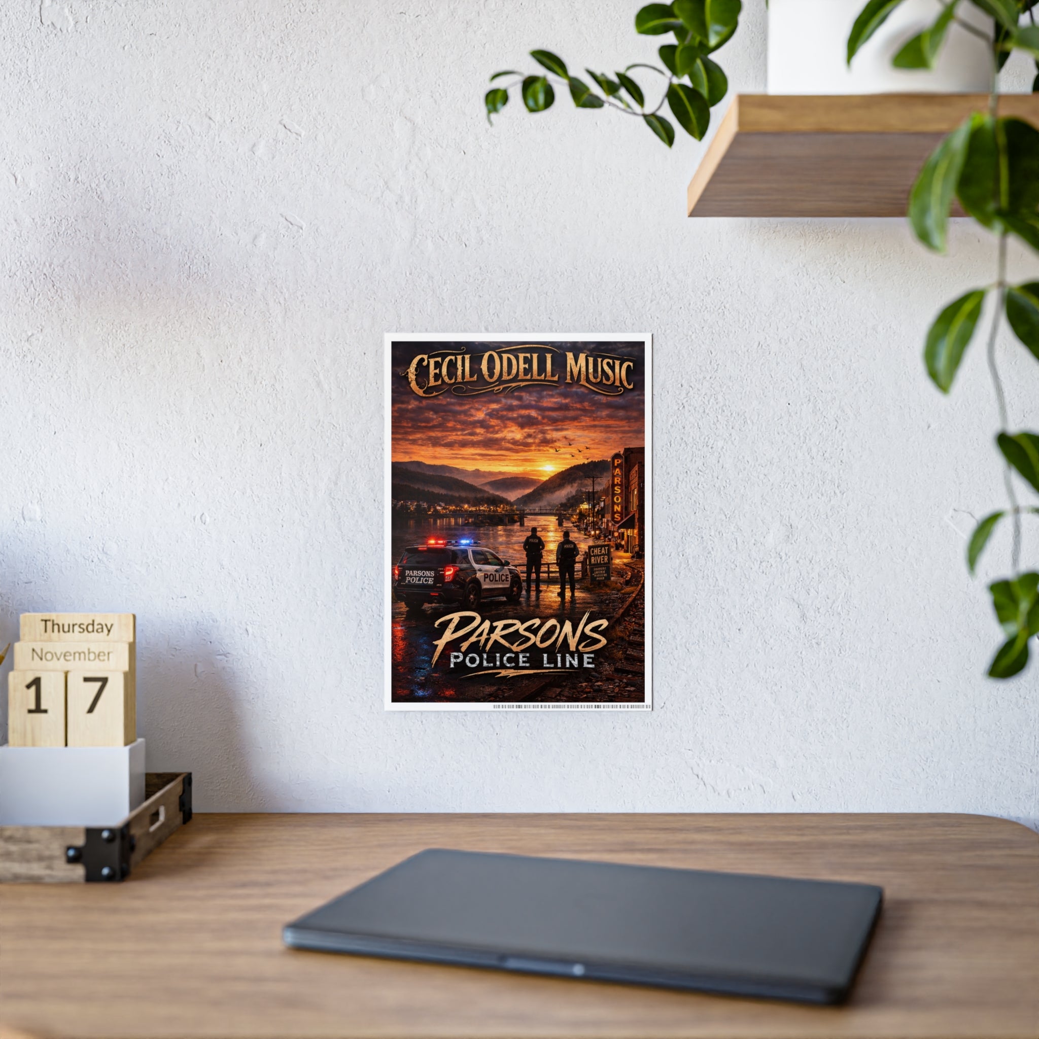 Police Line Poster: "Parsons" Sunset Crime Scene Music Print
