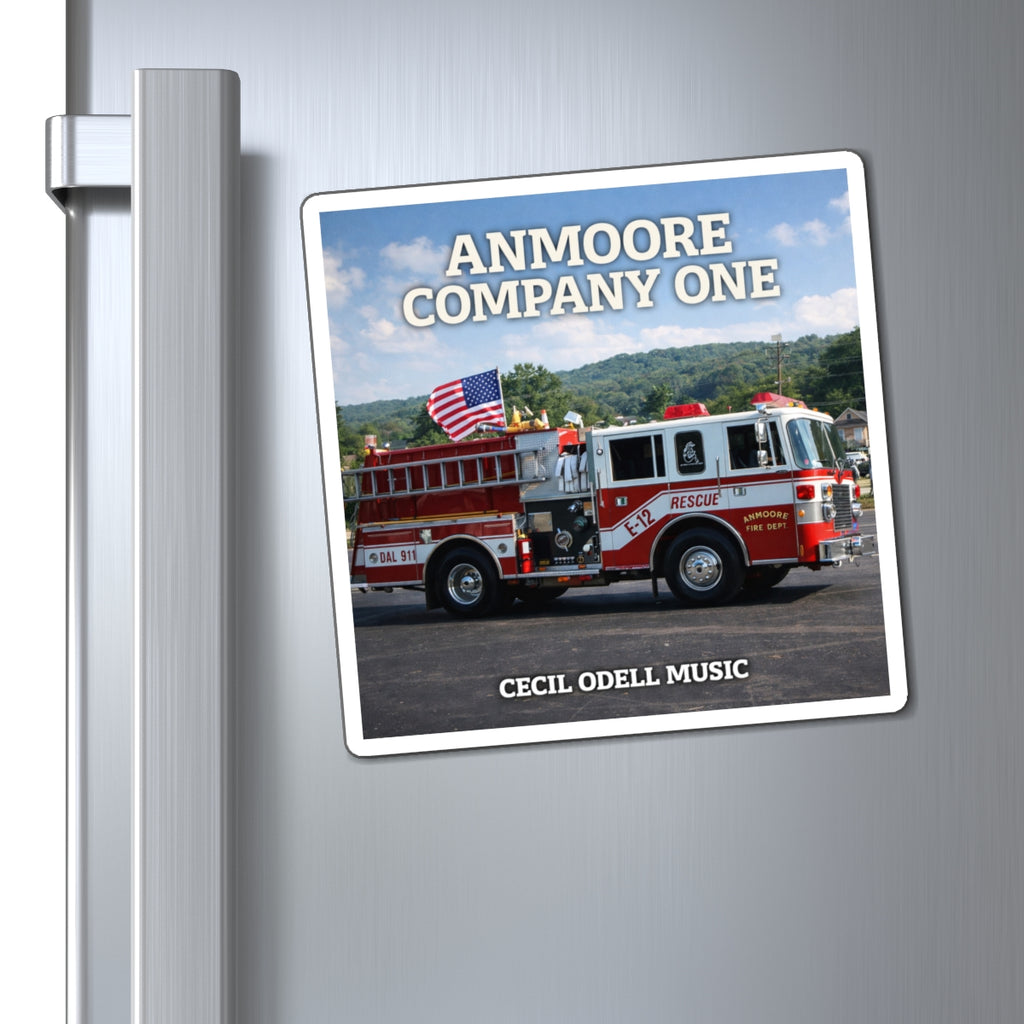 Fire Truck Refrigerator Magnet: "Anmoore Company One" Album Cover Magnet