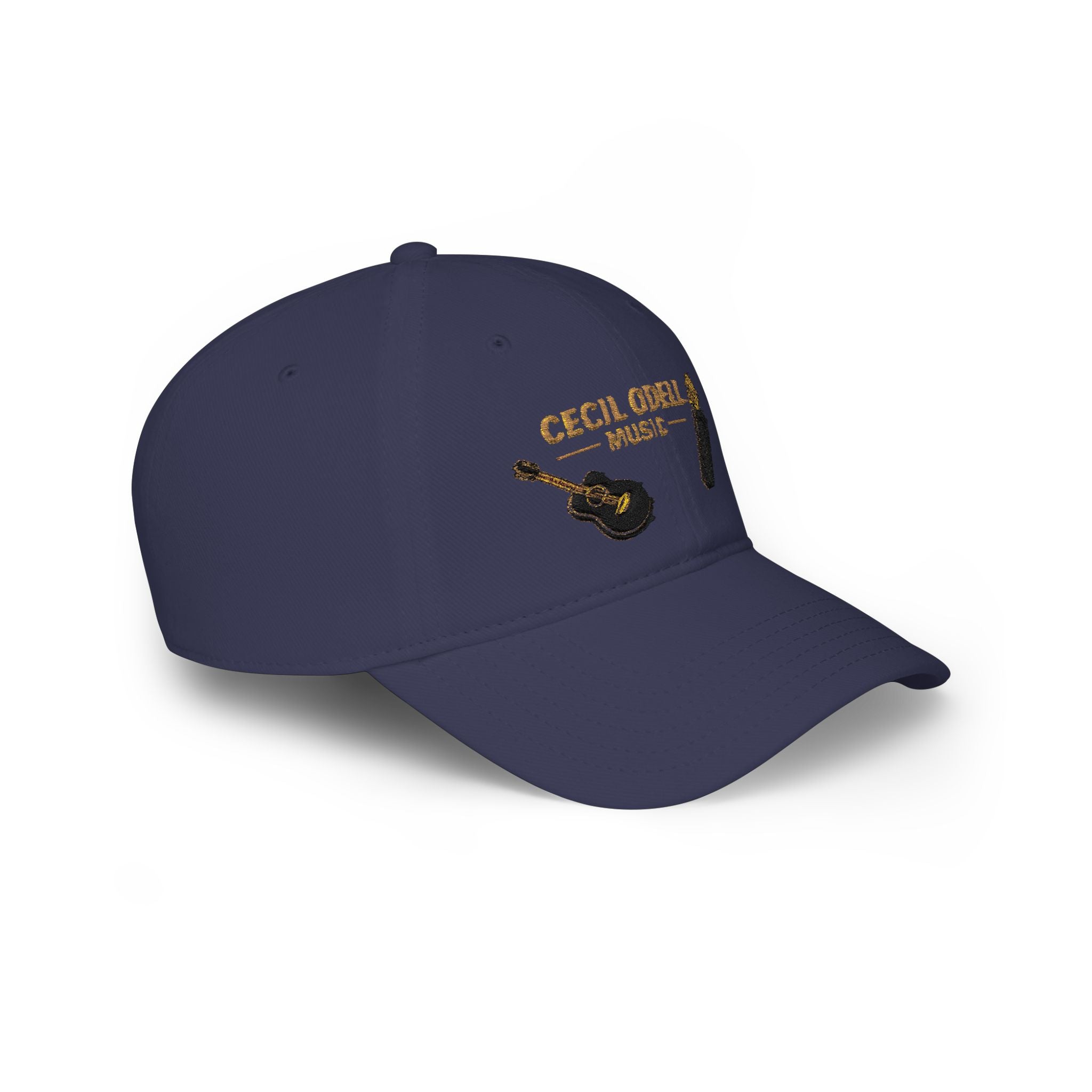 Cecil Odell Music Embroidered Guitar & Mic Low-Profile Baseball Cap