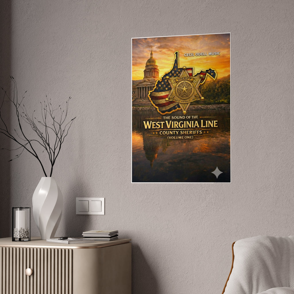 West Virginia Line County Sheriffs Poster: Gloss Music Print