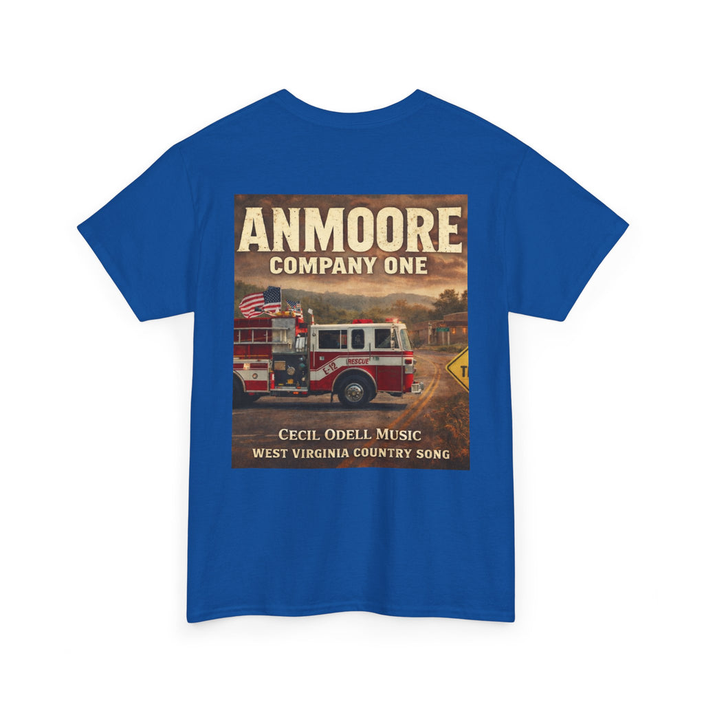 West Virginia Firetruck T-Shirt: Anmoore Company One Vintage Firefighter Tee