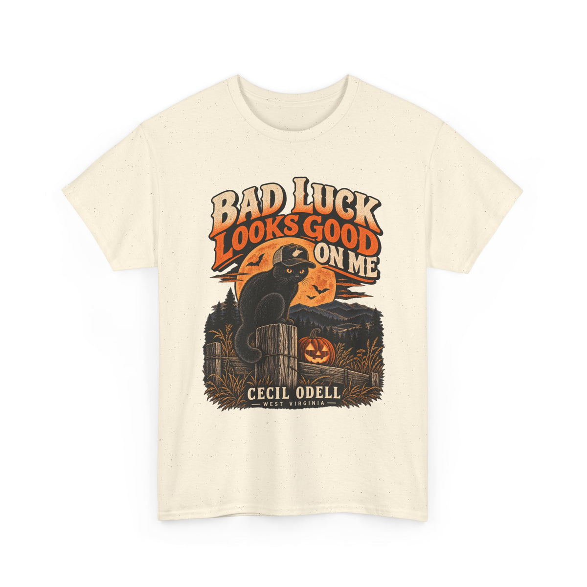 Bad Luck Looks Good on Me Halloween Tee | Cecil Odell
