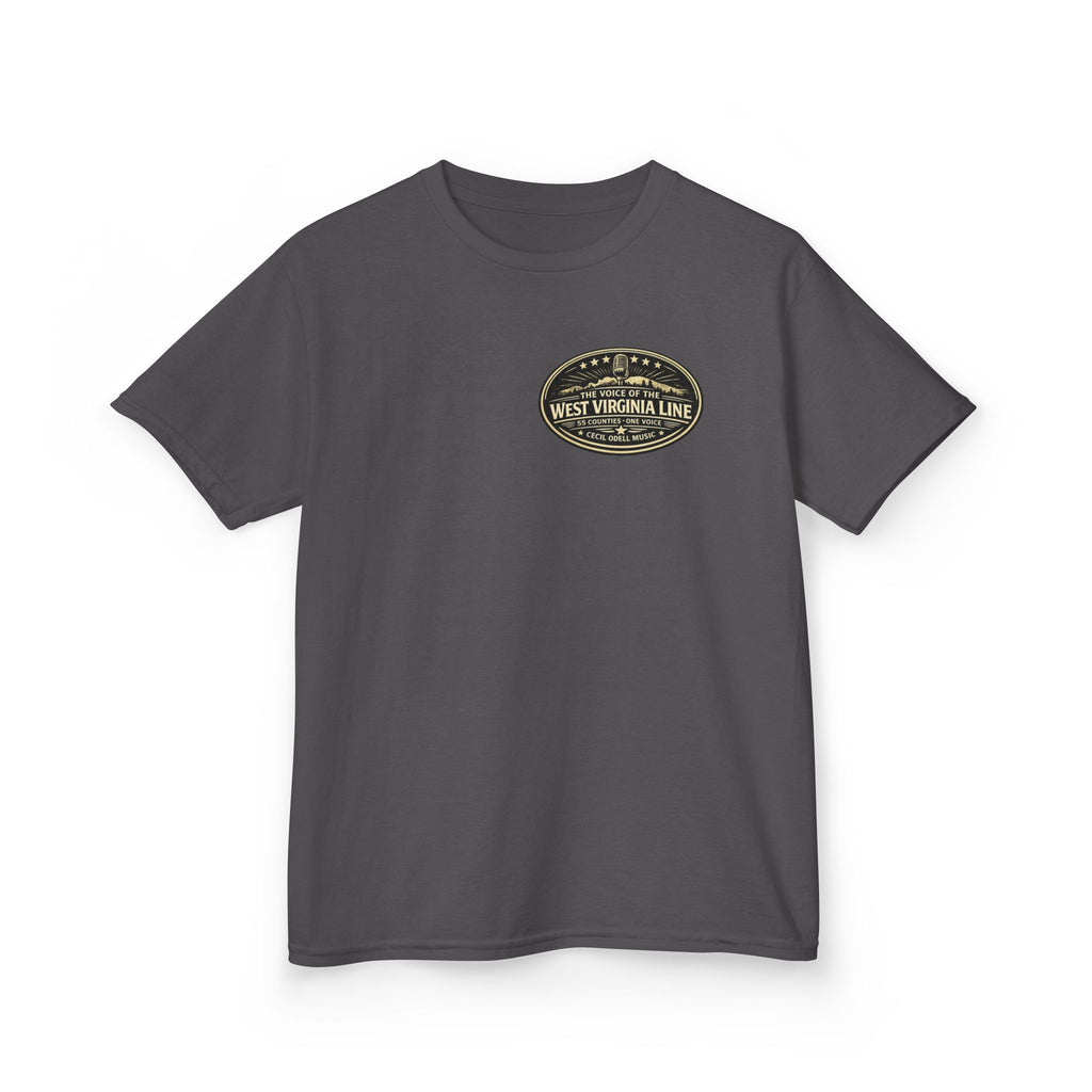 West Virginia Line Kids T‑Shirt: 'The Voice of the West Virginia Line' Vintage Emblem